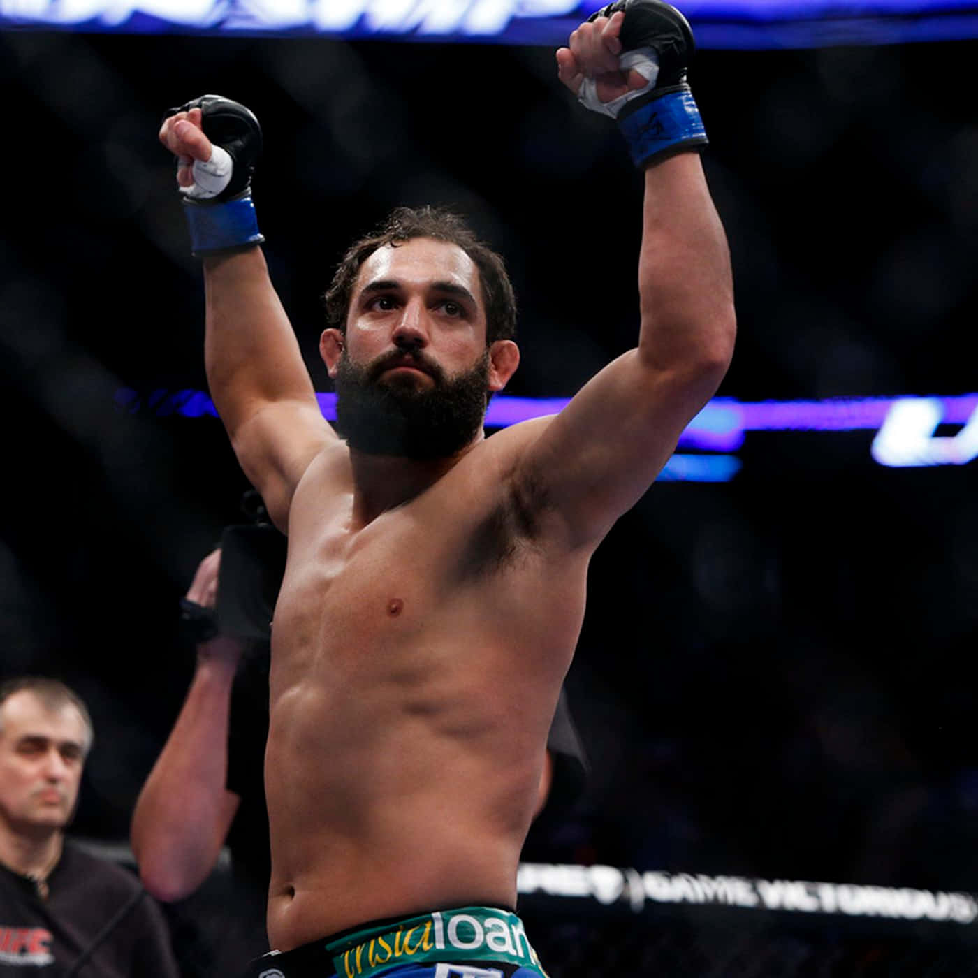 Johny Hendricks, MMA fighter, dimly lit octagon, HD Desktop Wallpaper