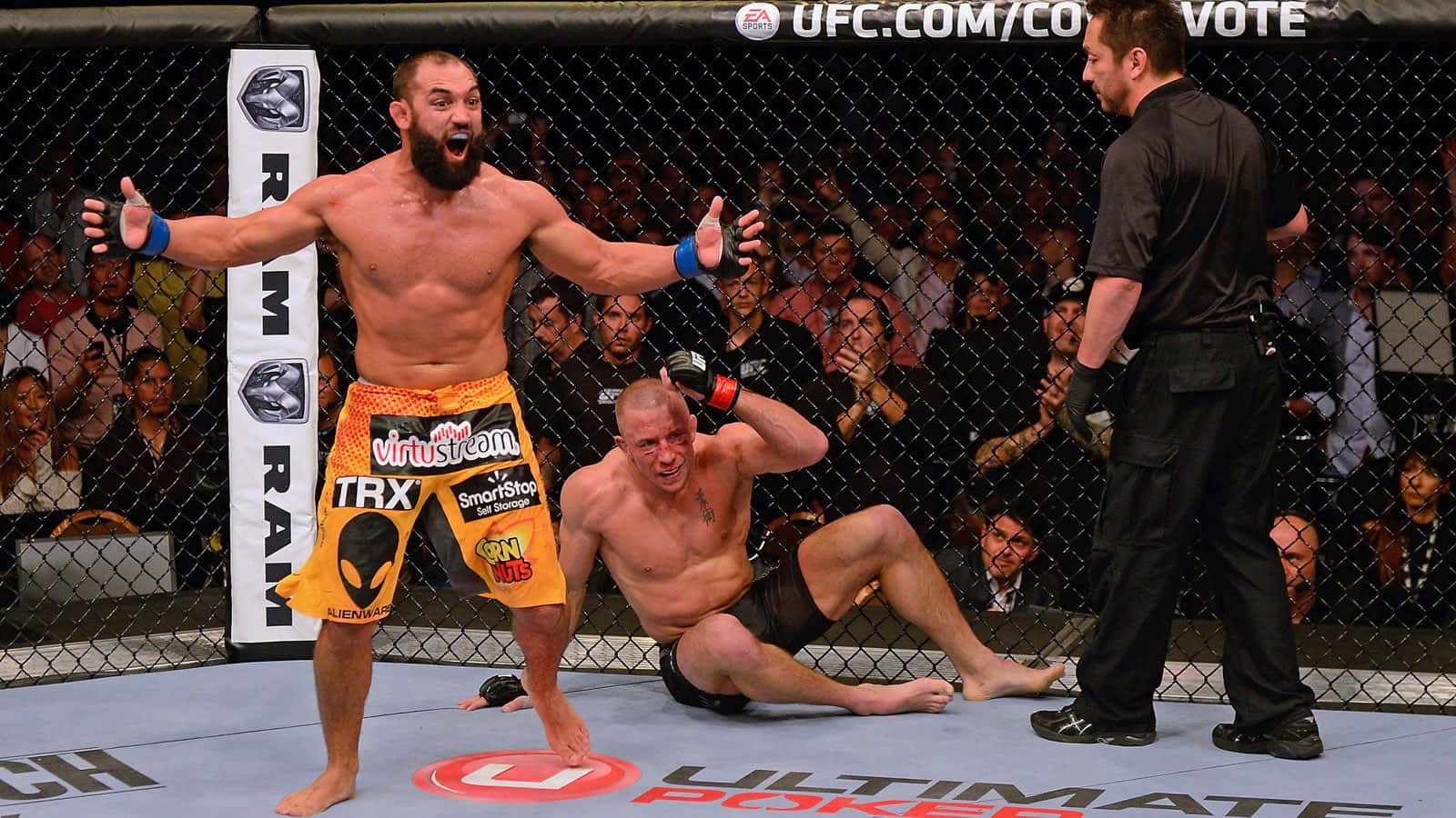 Johny Hendricks, MMA fighter, octagon floor, HD Desktop Wallpaper