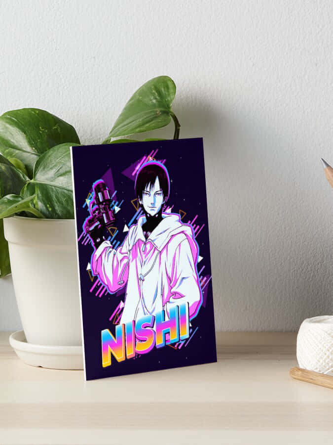 Joichiro Nishi, anime character poster, pink hoodie, SD Phone Wallpaper