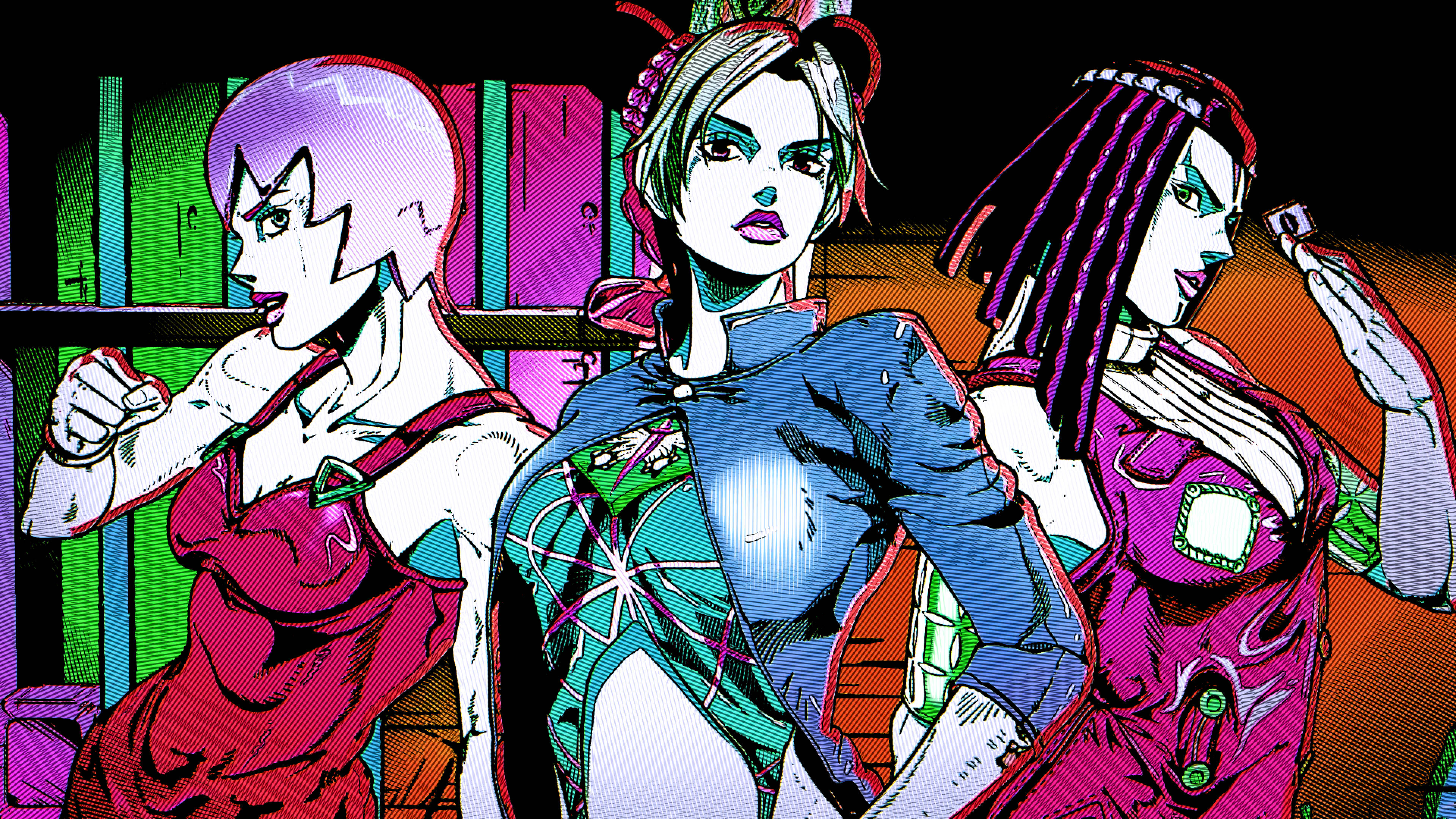 Jojo 4K, anime-style, vibrant hair, 4K Desktop Wallpaper