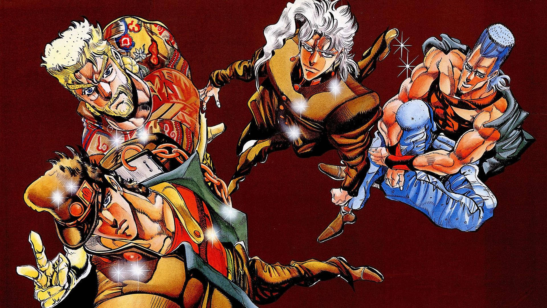 Jojo 4K, anime characters, dynamic combat poses, Full HD Desktop Wallpaper