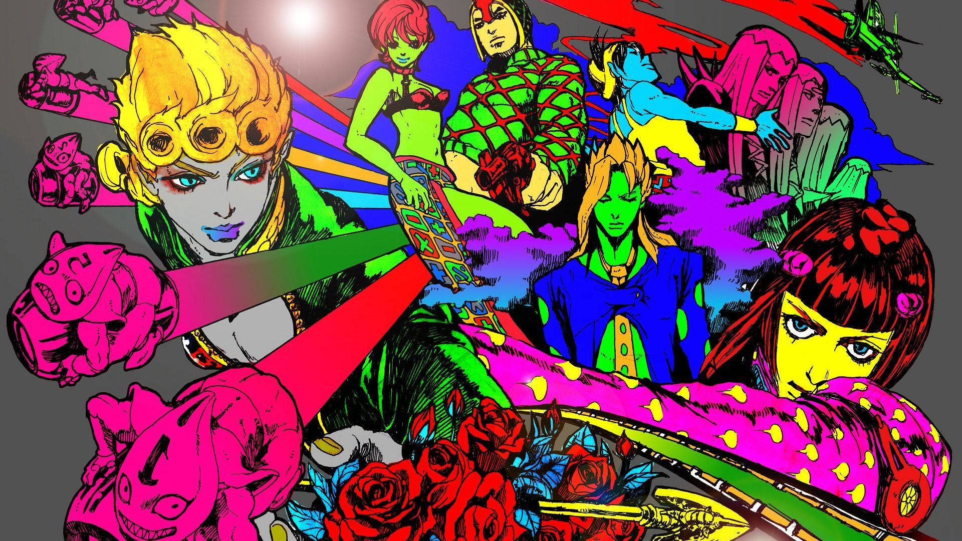 Jojo, graffiti art, vibrant anime characters, Full HD Desktop Wallpaper