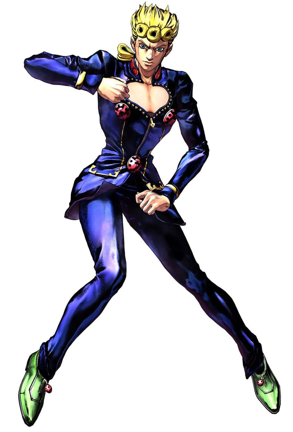 Jojo Pose, shiny blue suit, ladybug accents, HD Phone Wallpaper