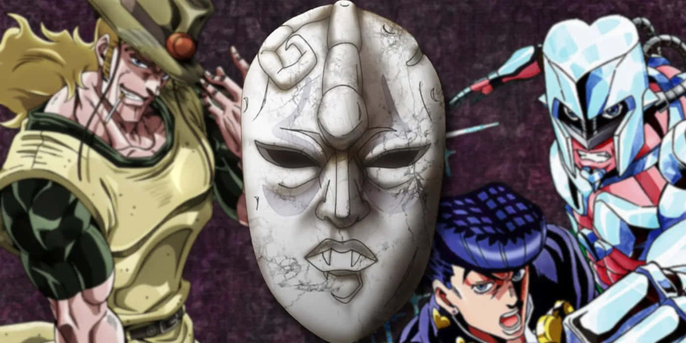 Jojo's Bizarre Adventure Atum, cracked white mask, bold colors, HD Desktop Wallpaper