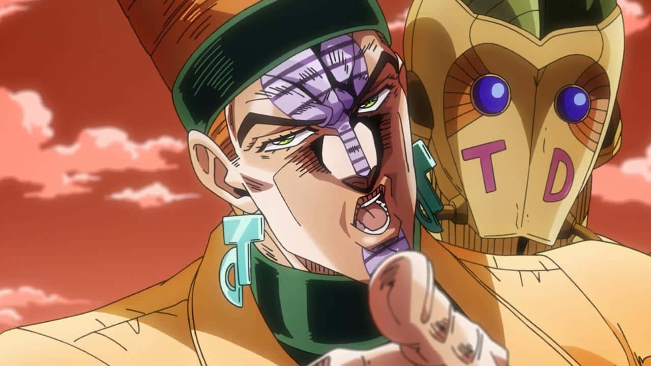Jojo's Bizarre Adventure Atum, purple eye patch, green hat, HD Desktop Wallpaper
