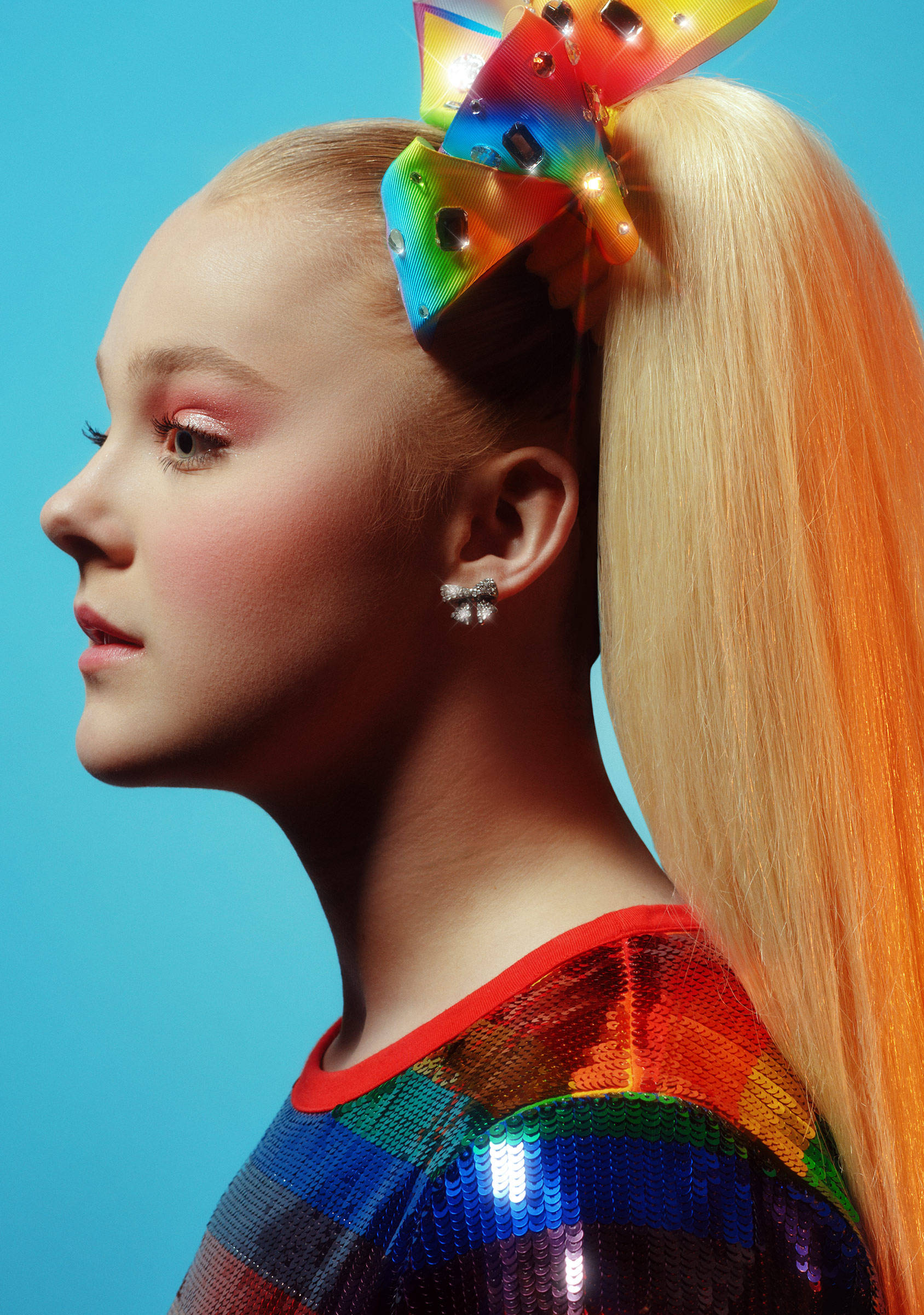 Jojo Siwa, blonde hair, high ponytail, Full HD Phone Wallpaper