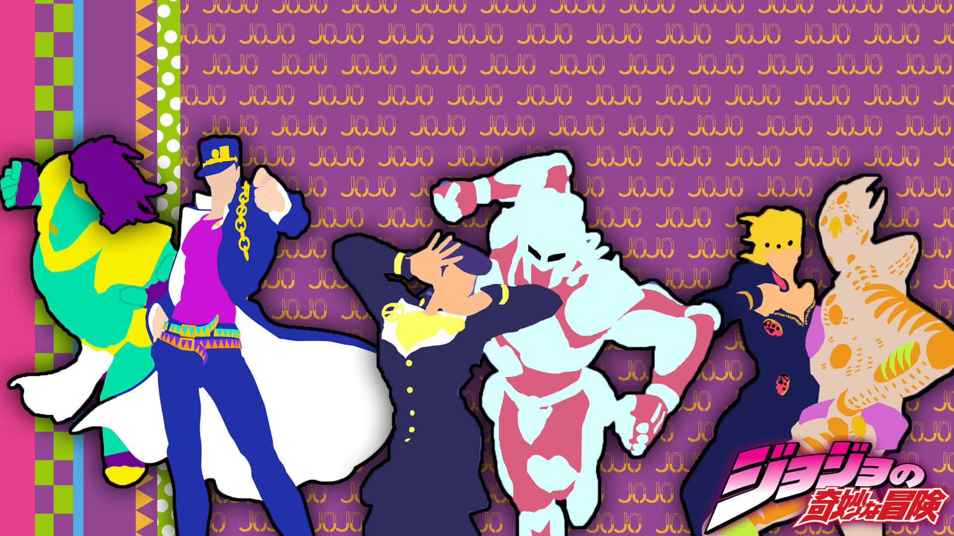 Jojo Stands, anime characters, dynamic poses, Full HD Desktop Wallpaper
