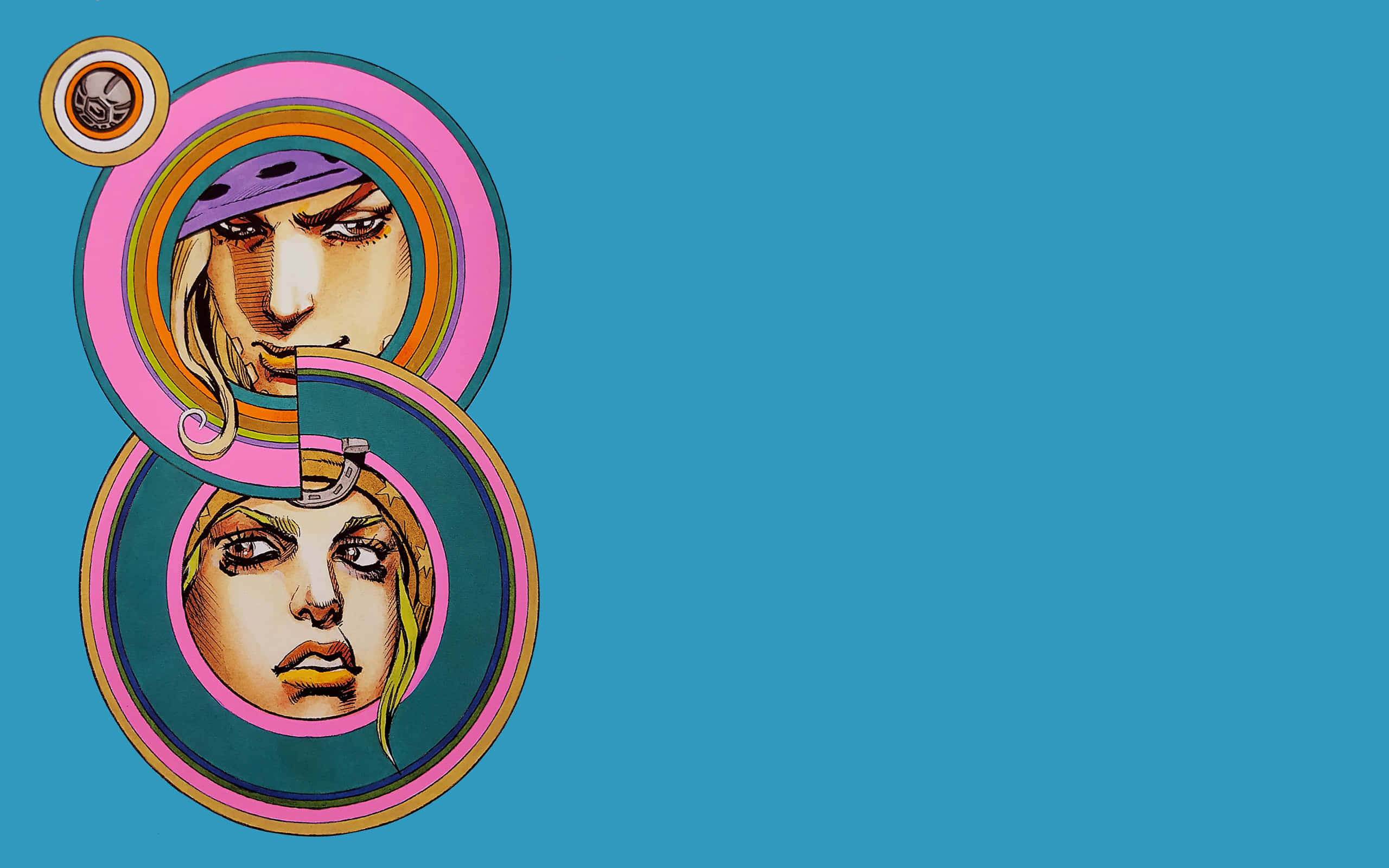 Jojo Steel Ball Run, 2560 x 1600, teal background, 2K Desktop Wallpaper