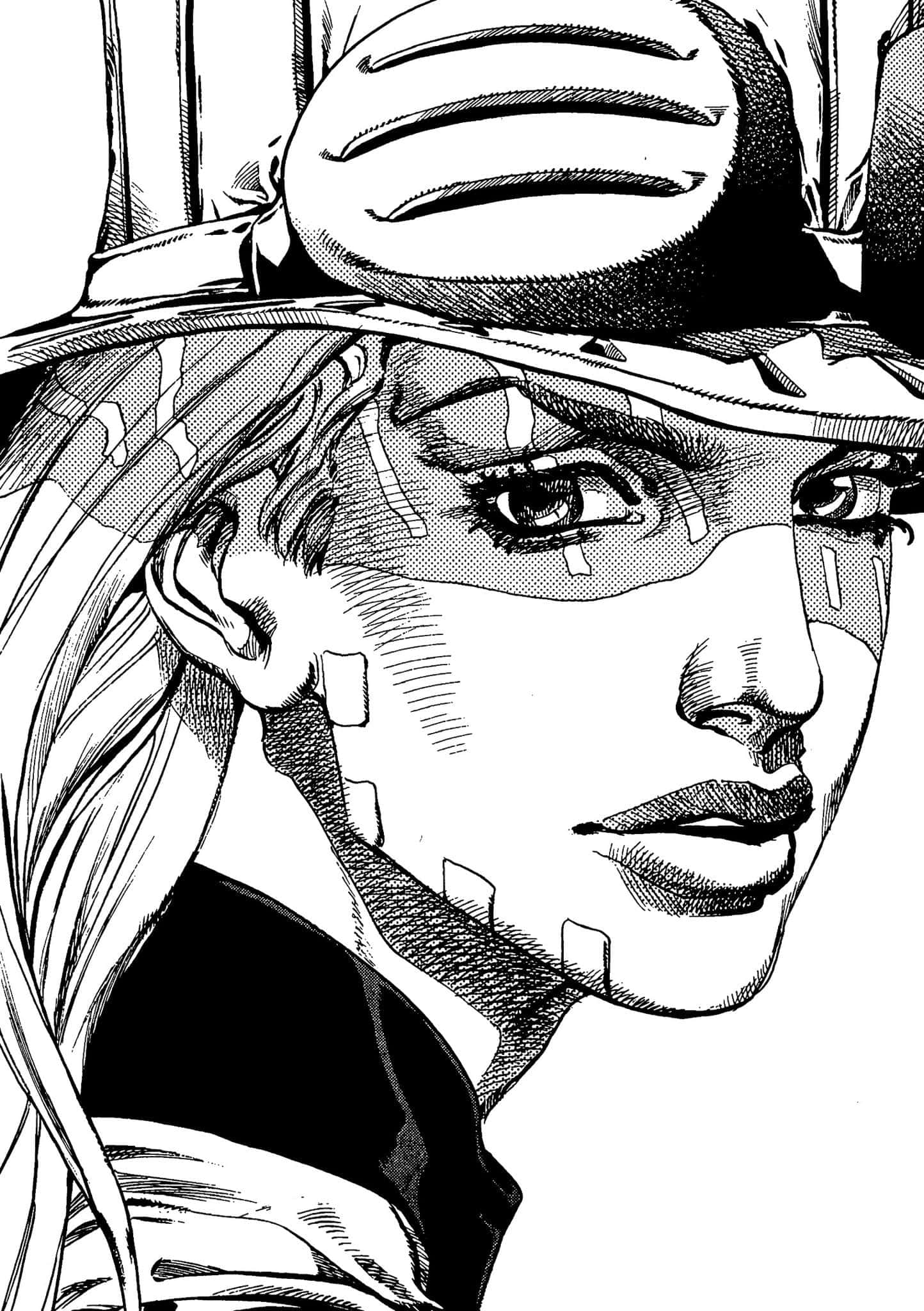 Jojo Steel Ball Run, black and white, manga-style, Full HD Phone Wallpaper