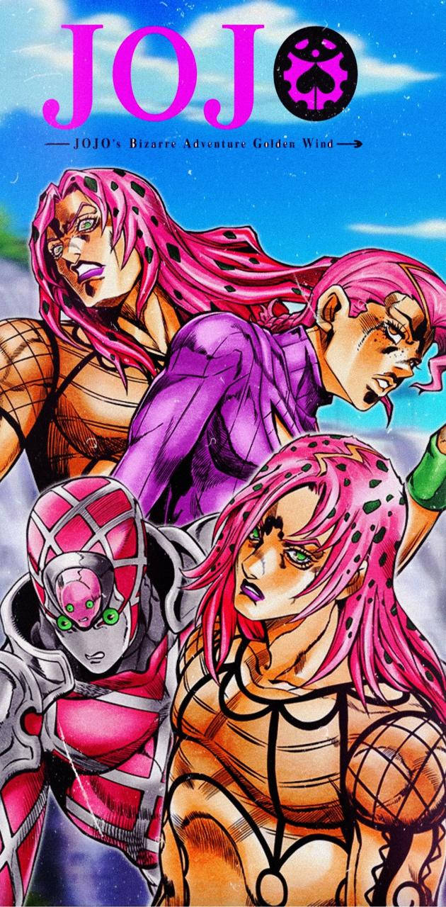 Jojo, pink hair, anime characters, HD Phone Wallpaper