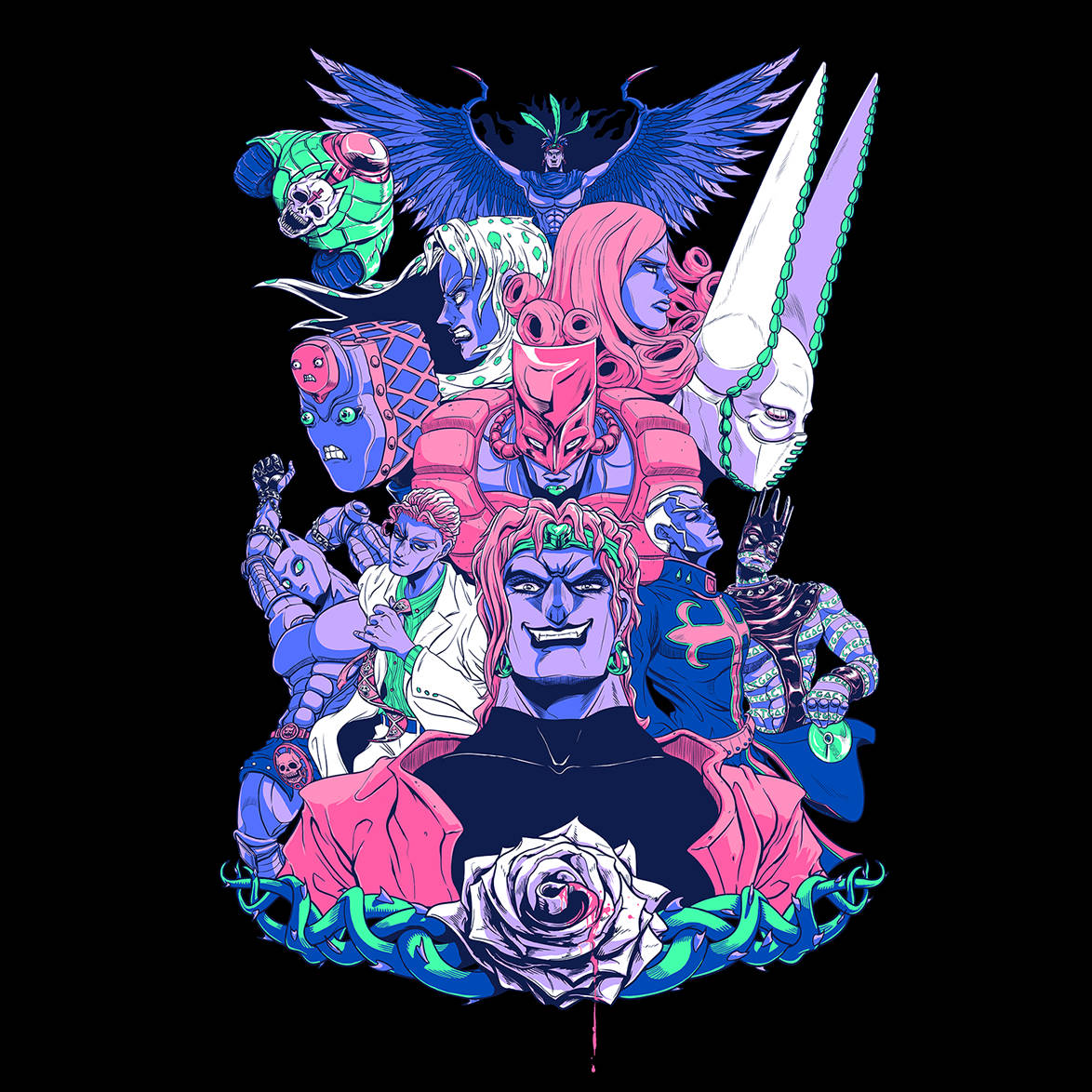 Jojo, anime characters, pink, SD Desktop Wallpaper