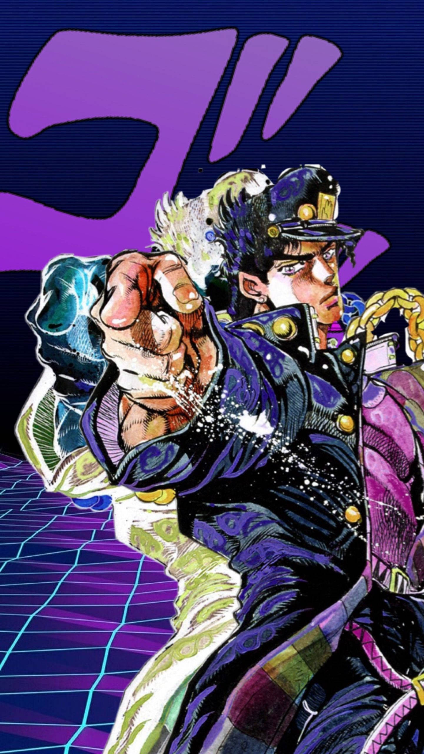 Jojo, iPhone, purple jacket, 2K Phone Wallpaper