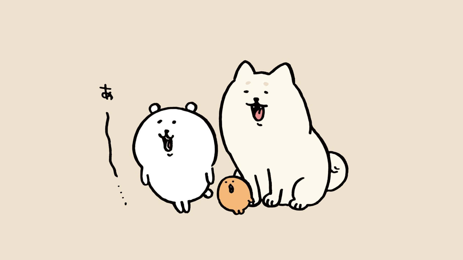 Joke Bear, cartoon dogs, small orange creature, Full HD Desktop Wallpaper