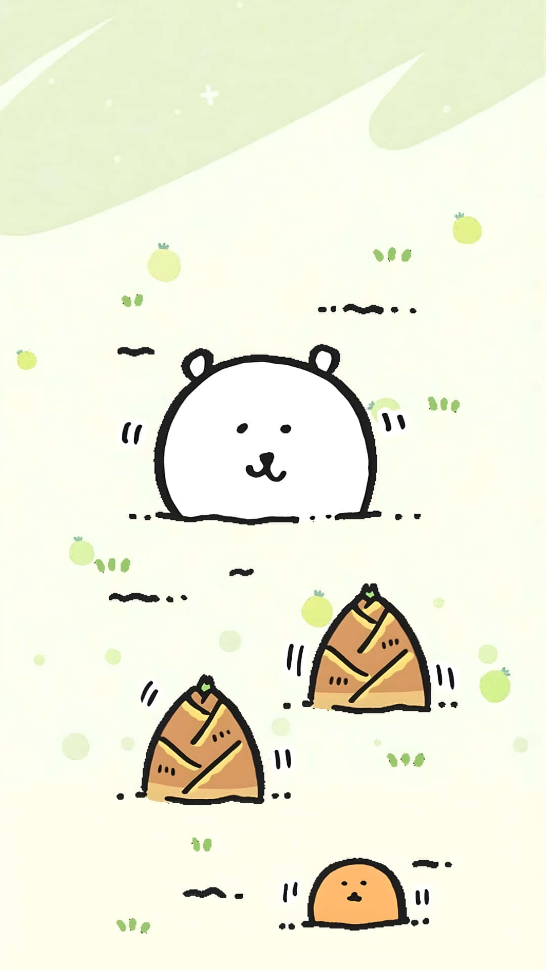 Joke Bear, dumplings, light green sky, Full HD Phone Wallpaper