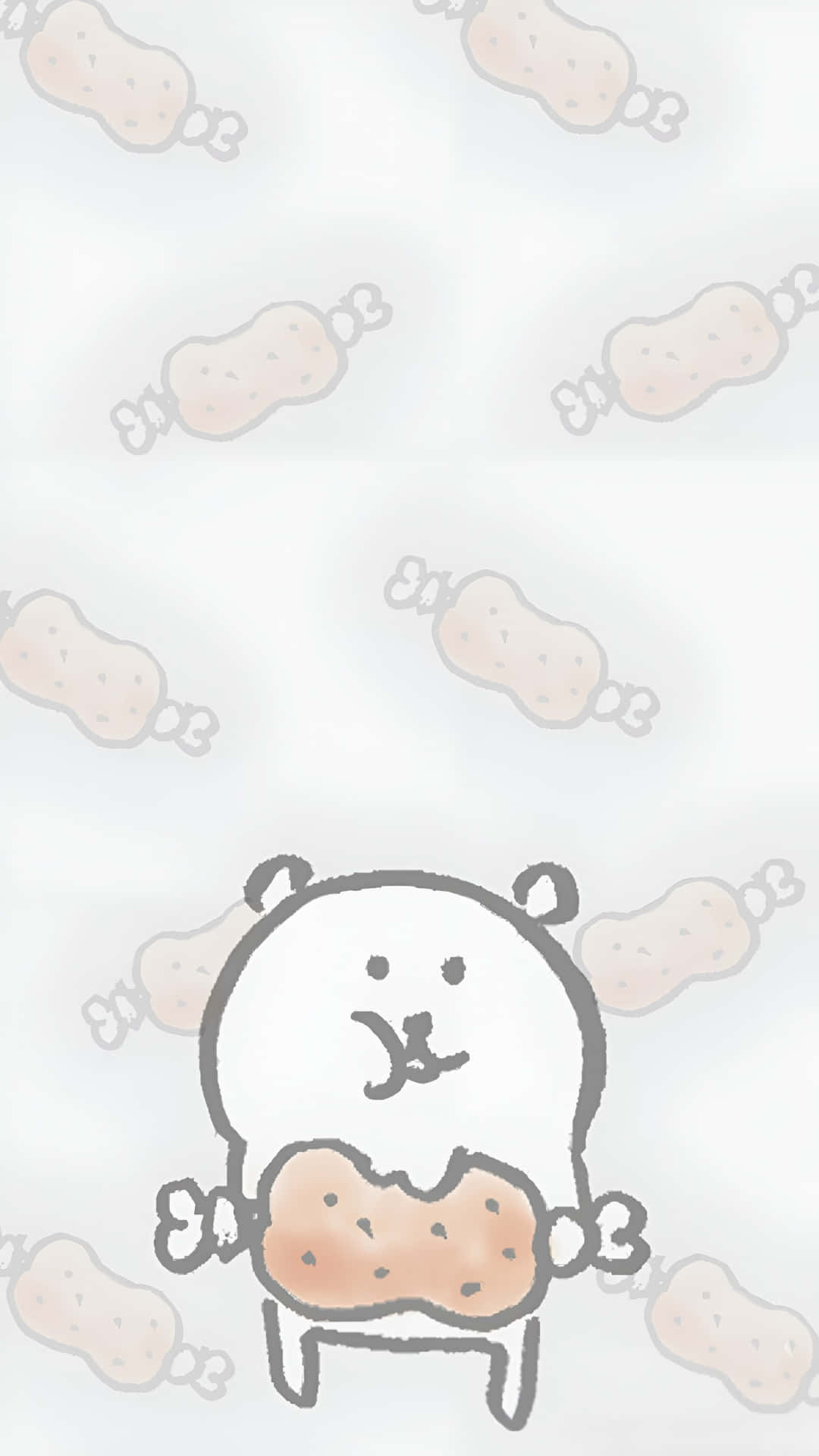 Joke Bear, white cartoon bear, brown peanut-shaped object, Full HD Phone Wallpaper