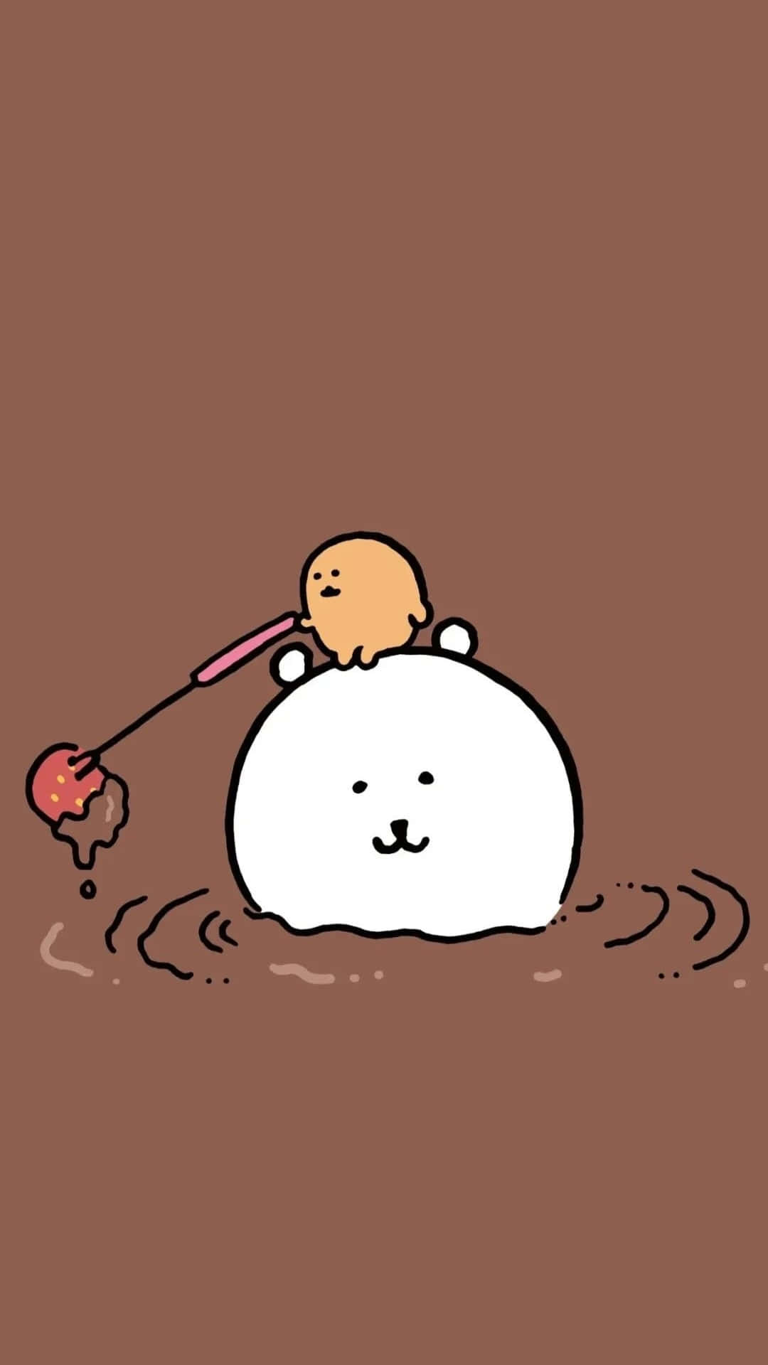 Joke Bear, orange character, white round creature, Full HD Phone Wallpaper
