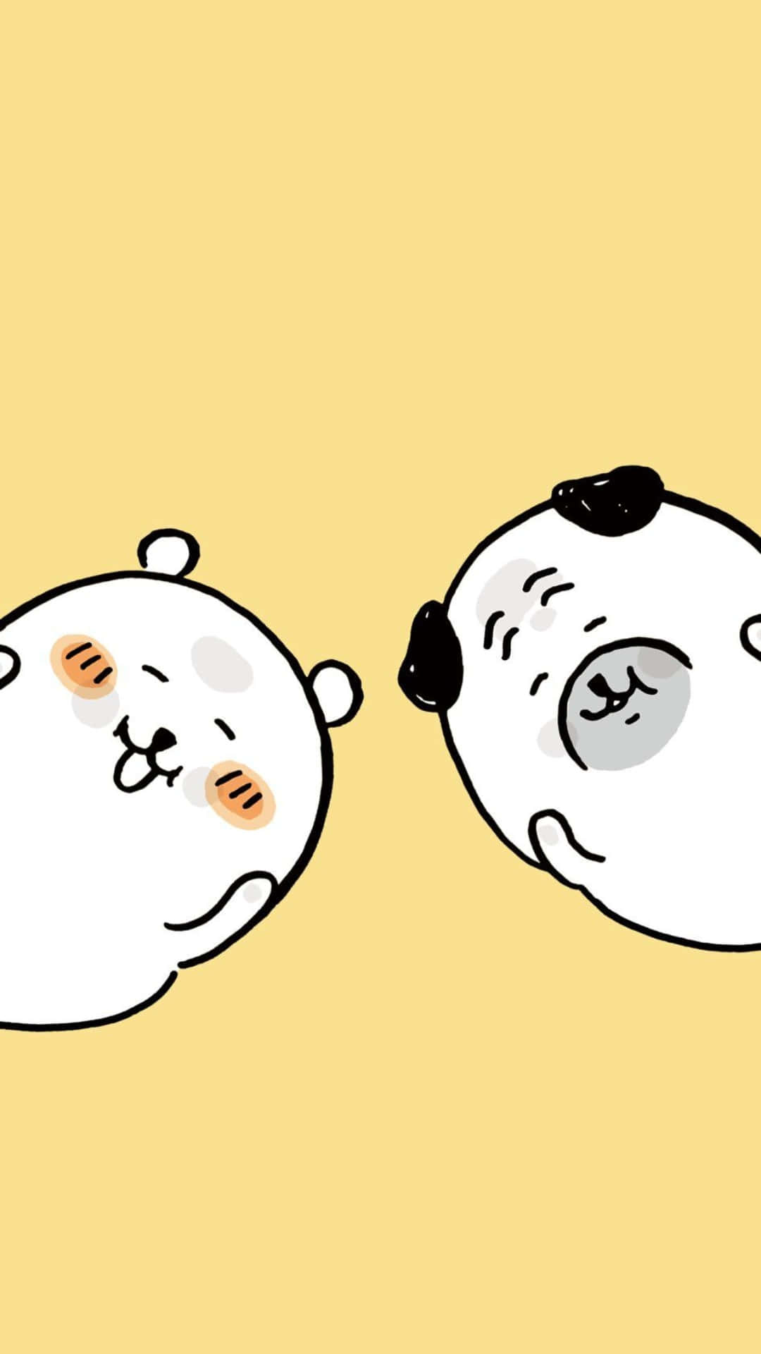 Cute Joke Bear Characters, cartoon pandas, blush cheeks, Full HD Phone Wallpaper