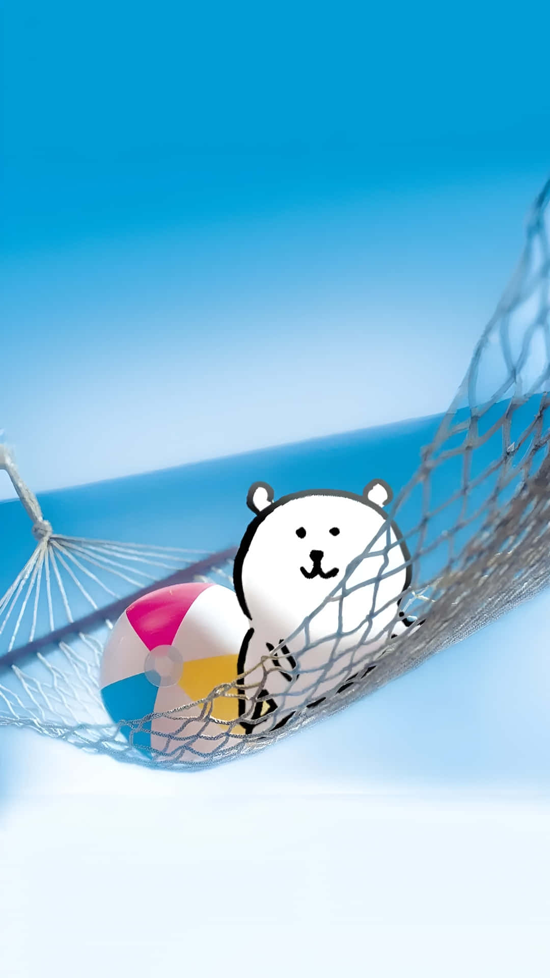 Joke Bear, hammock, colorful beach ball, Full HD Phone Wallpaper