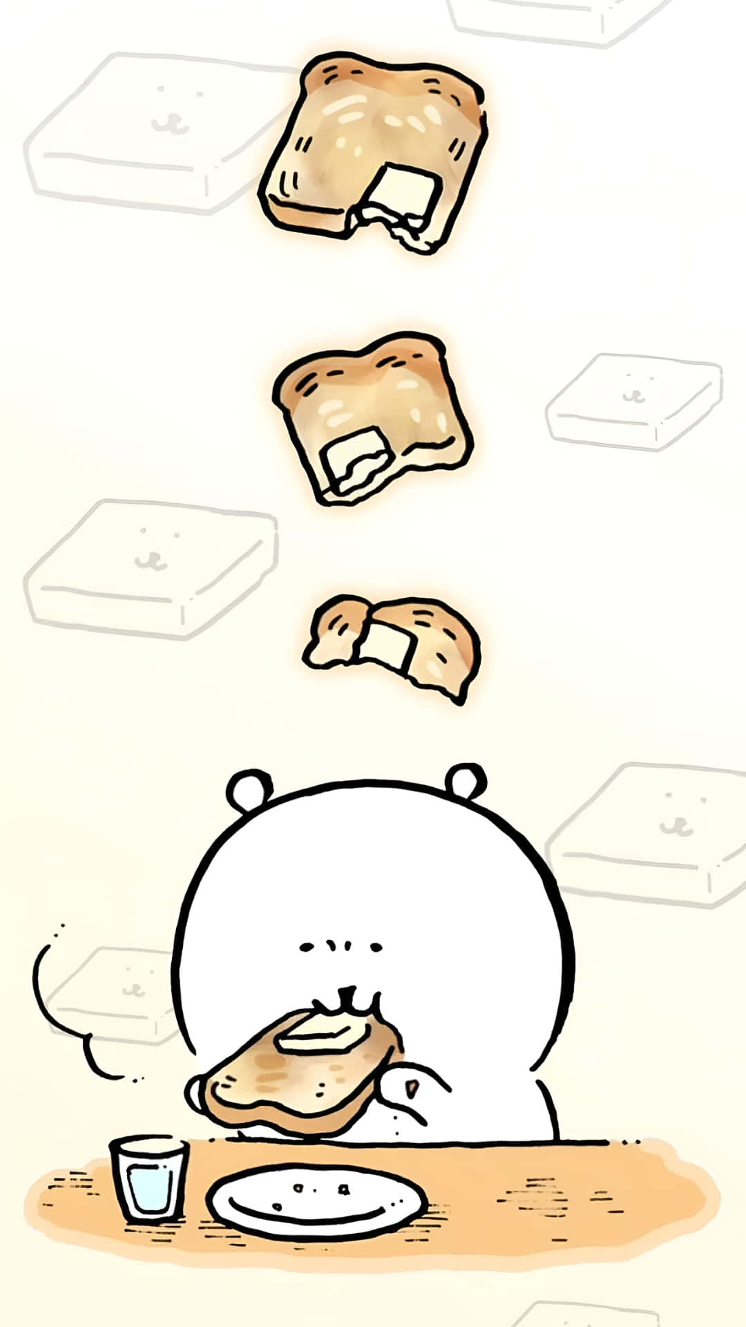 Joke Bear, buttered toast, crumbs, Full HD Phone Wallpaper