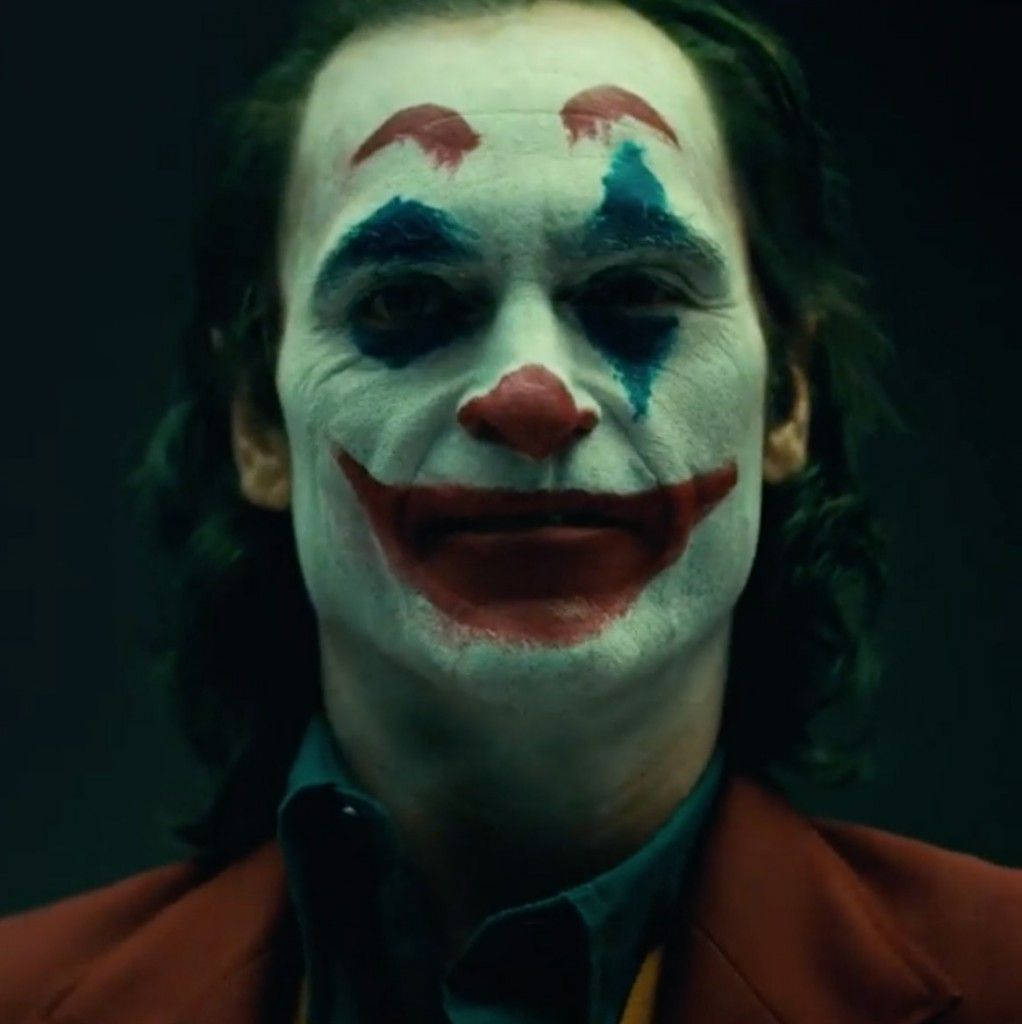 Joker 2019, white face paint, red lips, SD Phone Wallpaper