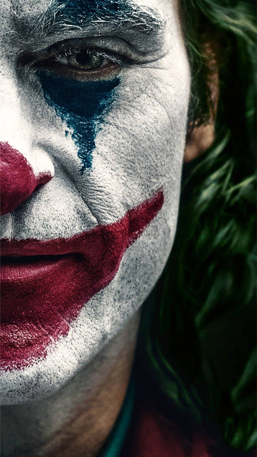 Joker 2019, white face paint, red lips, Full HD Phone Wallpaper