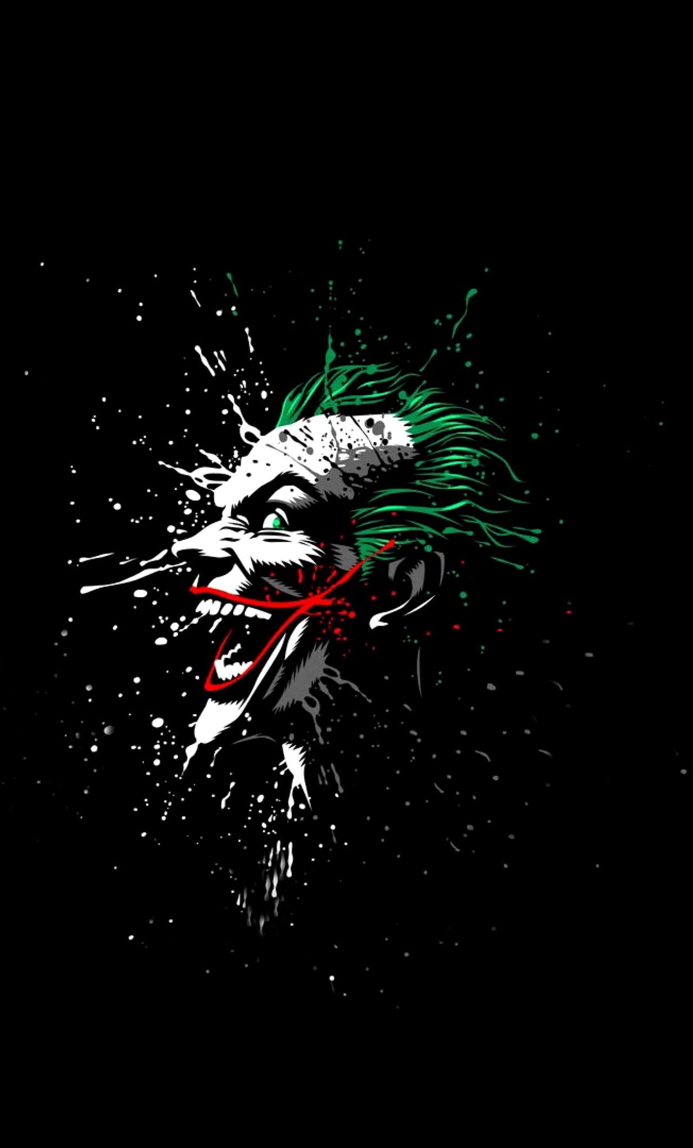 Joker, green hair, red lips, 4K Phone Wallpaper