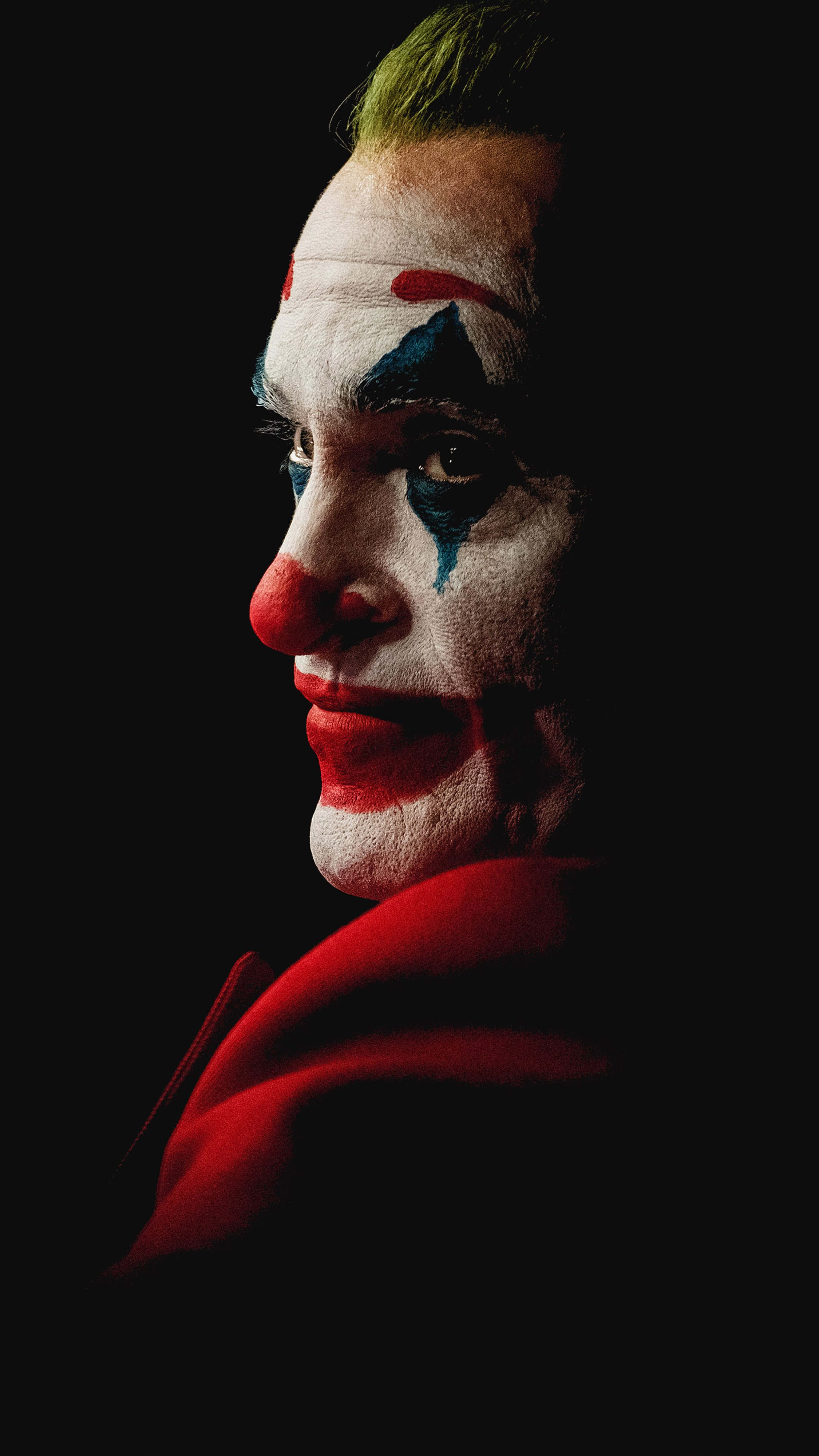 Joker 2019, clown makeup, green hair, 4K Phone Wallpaper
