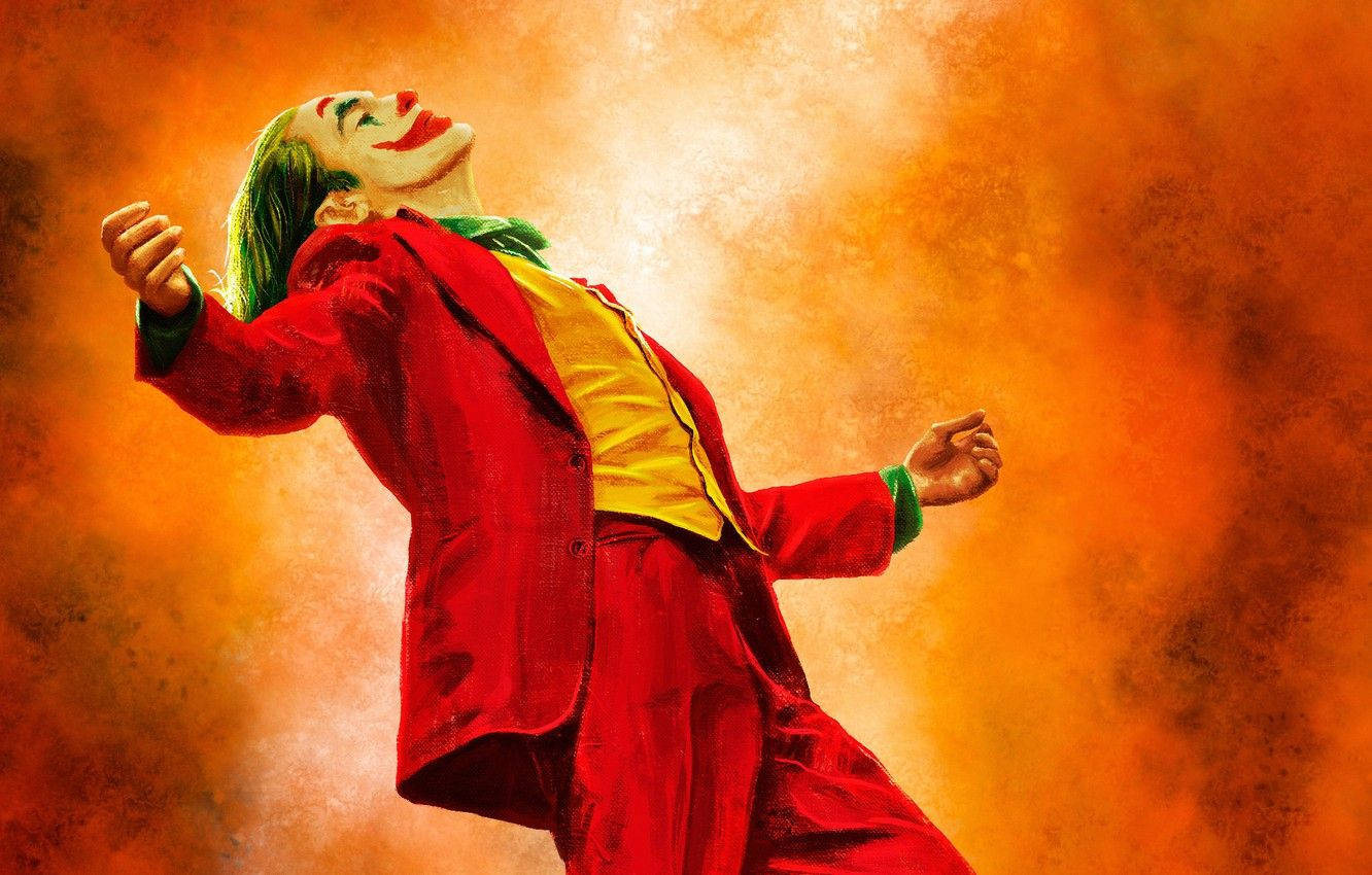 Joker 2019, red suit, green hair, HD Desktop Wallpaper