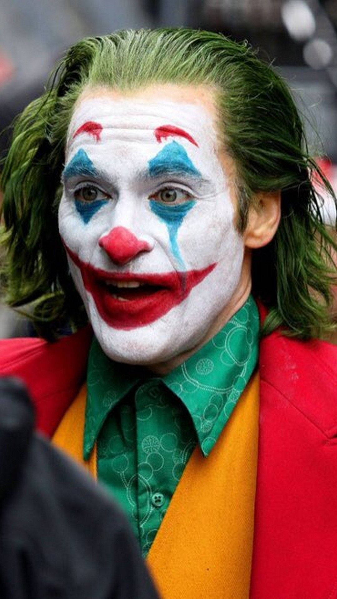 Joker 2019, green hair, clown makeup, Full HD Phone Wallpaper