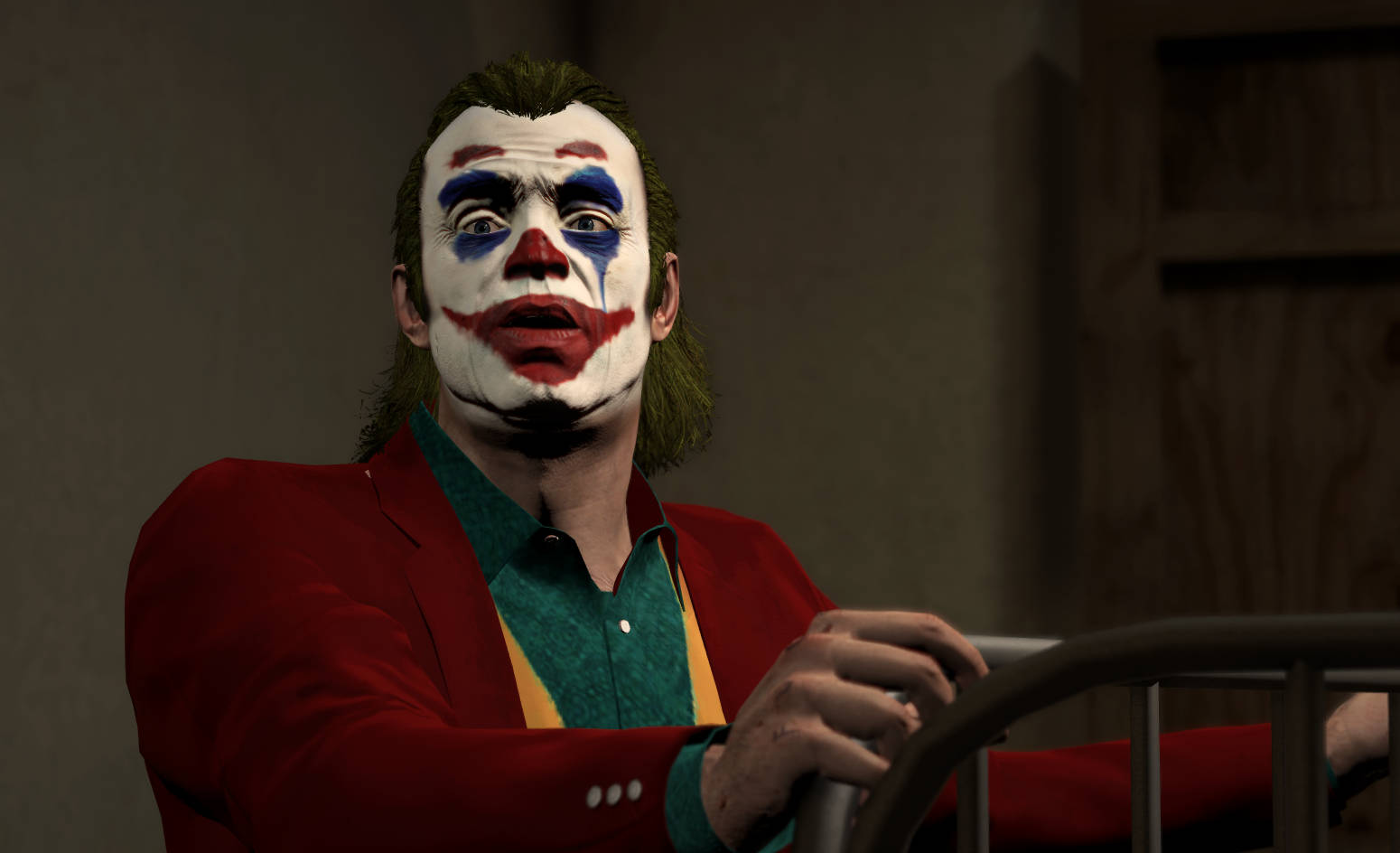 Joker 2019, white face paint, blue eyes, HD Desktop Wallpaper