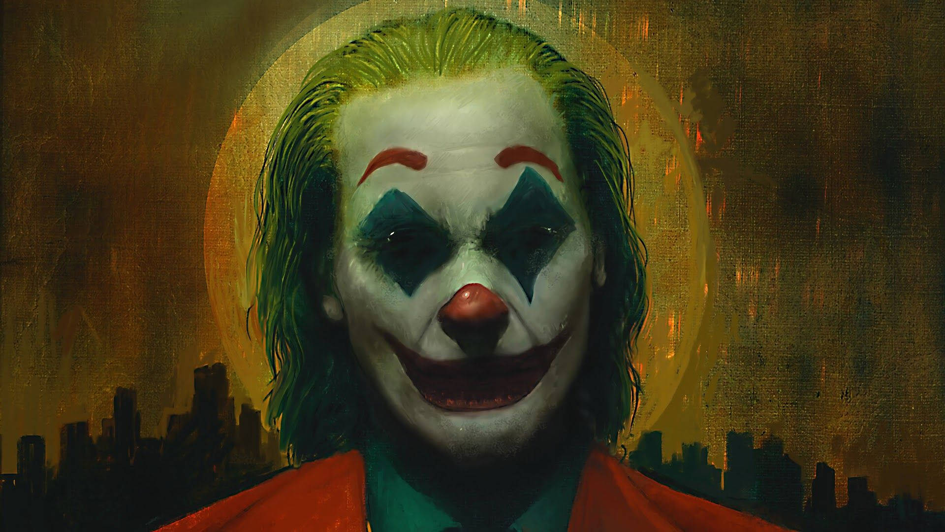 Joker 2019, green hair, red lips, Full HD Desktop Wallpaper