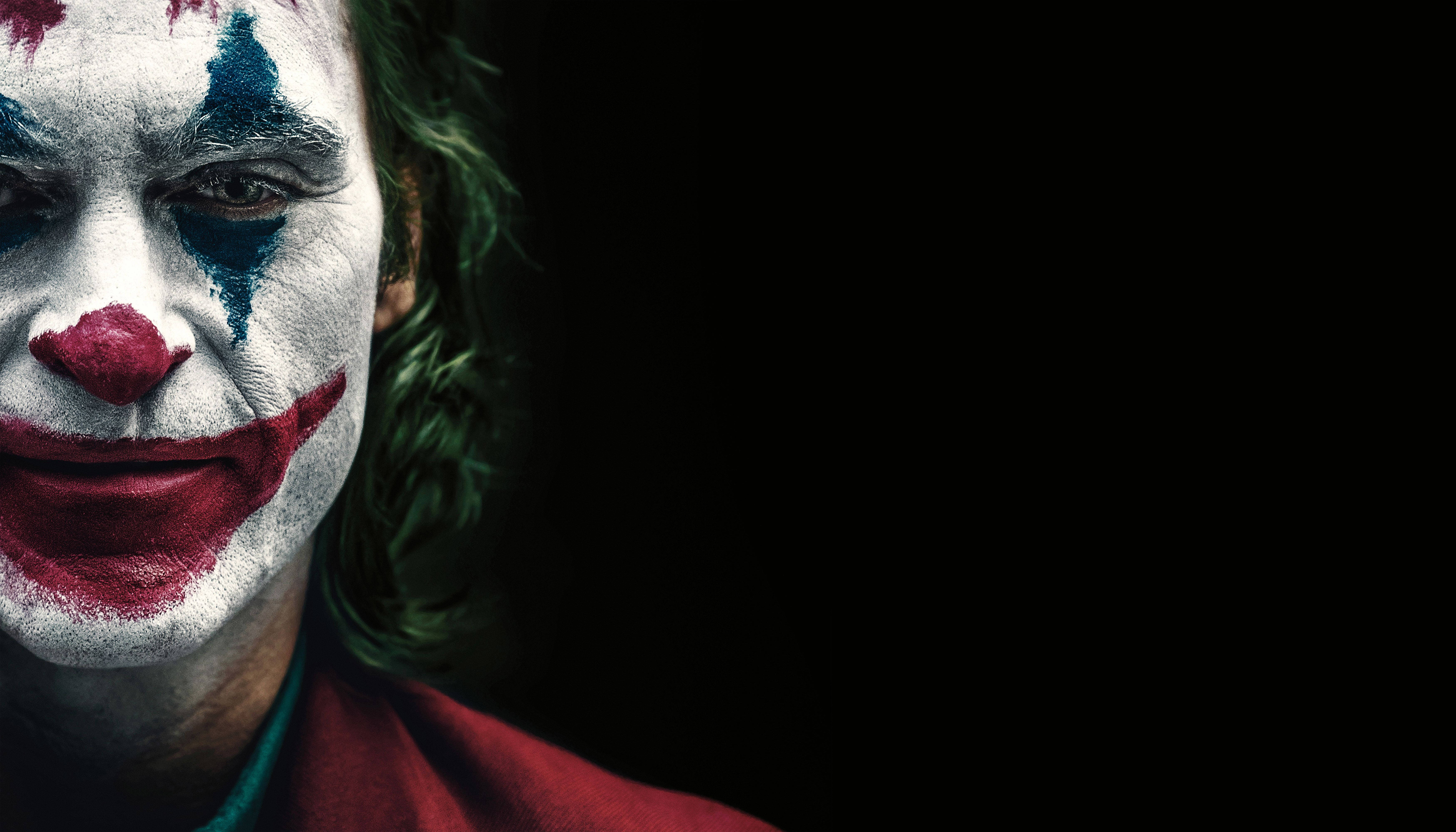 Joker 2019, white face paint, red lips, 5K Desktop Wallpaper