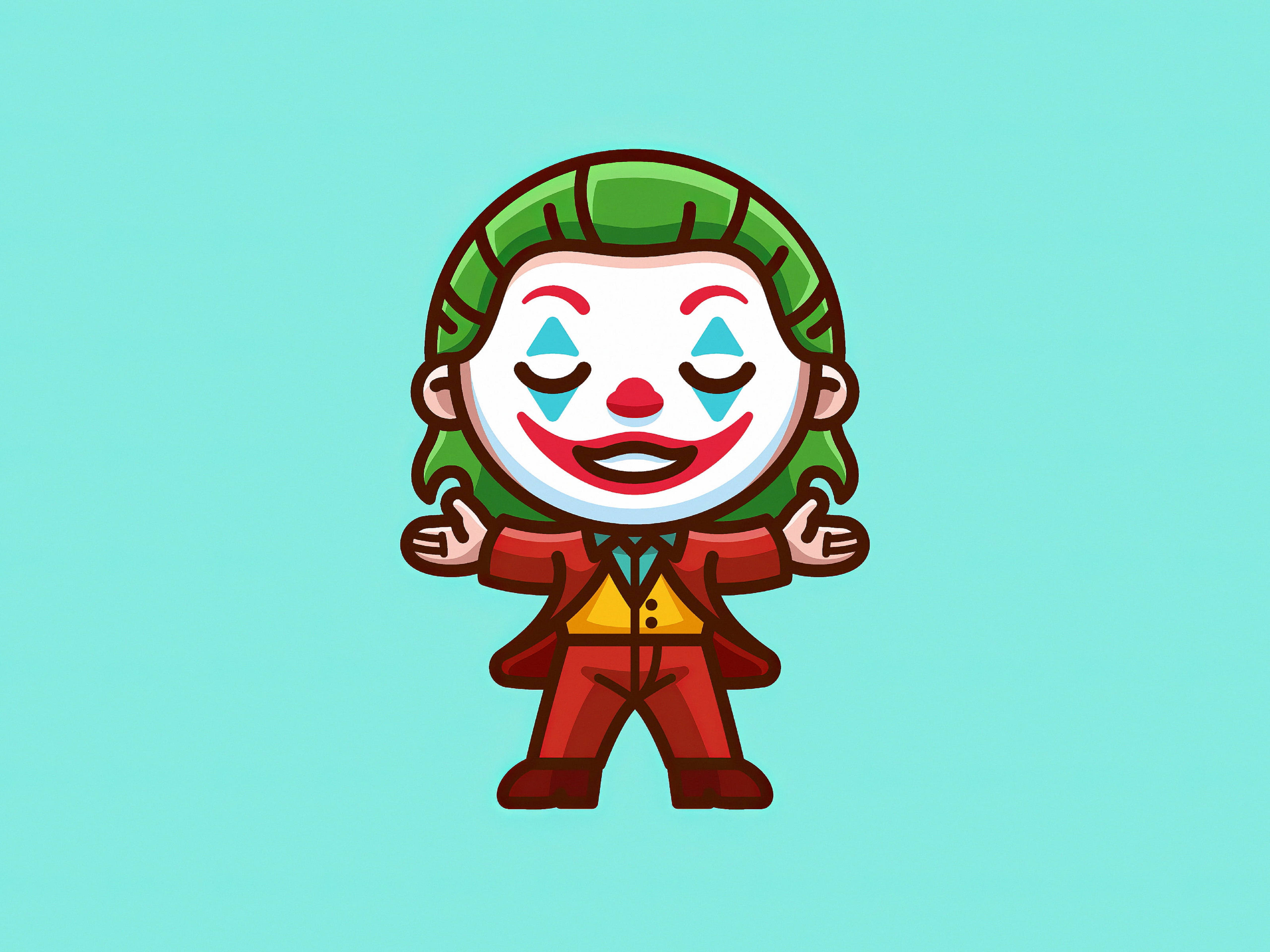 Joker 2019, cartoon clown, green hair, 5K Desktop Wallpaper