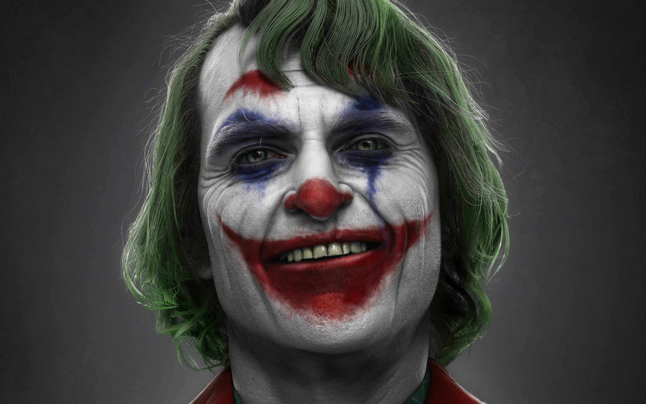 Joker 2020, green hair, white face, 2K Desktop Wallpaper
