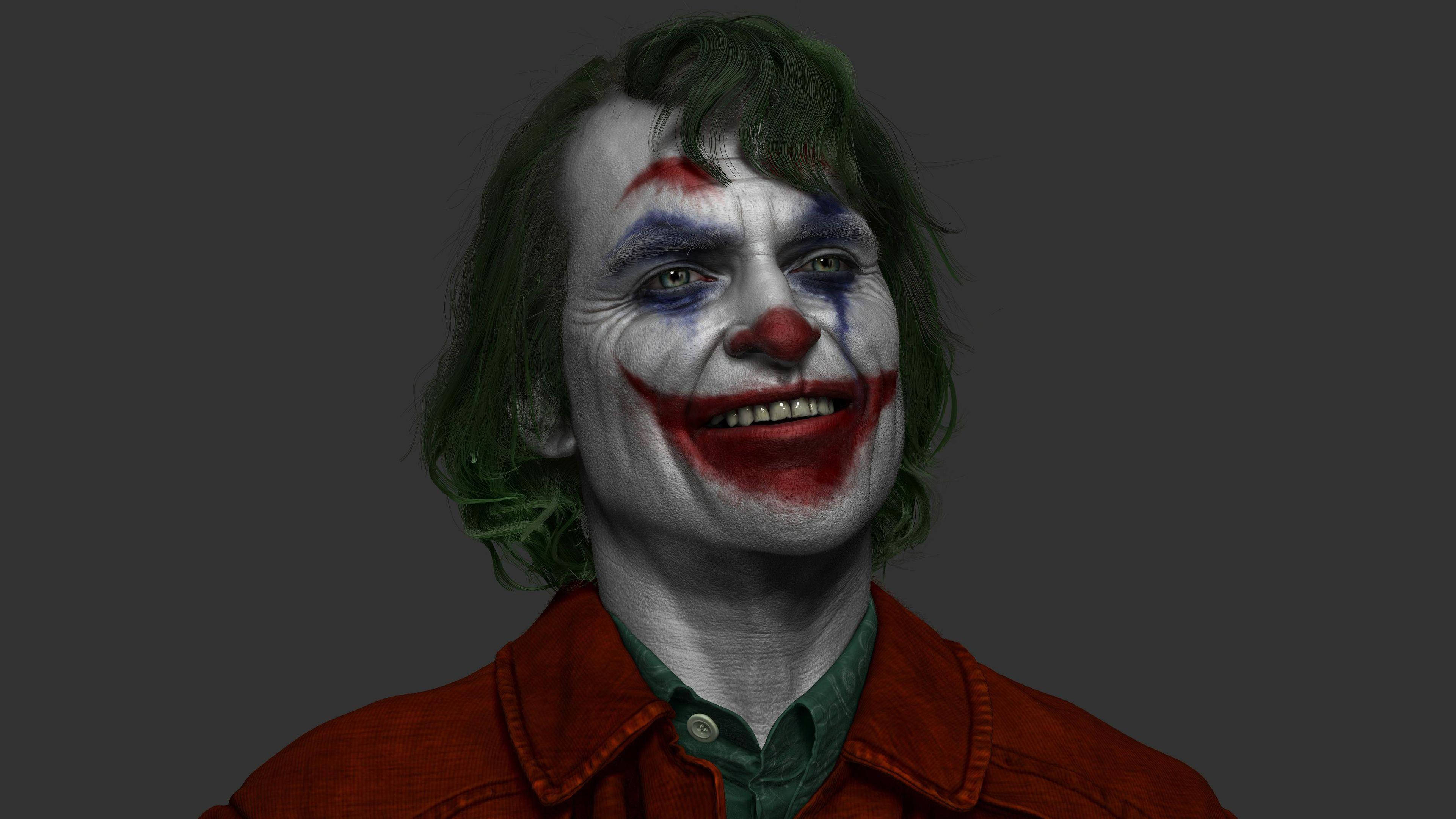 Joker 2020, green hair, white face, 4K Desktop Wallpaper