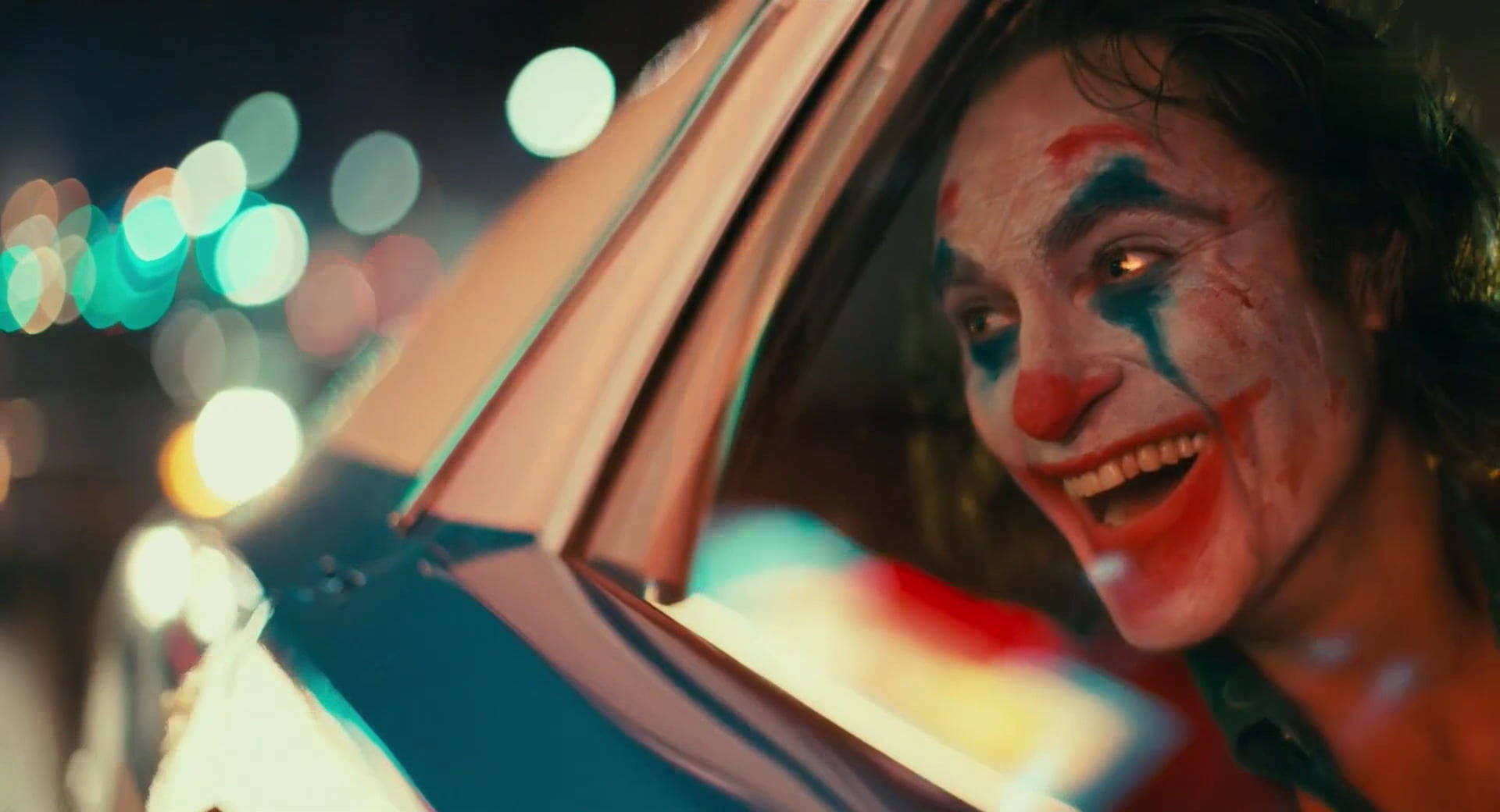 Joker 2020, car window, clown makeup, Full HD Desktop Wallpaper