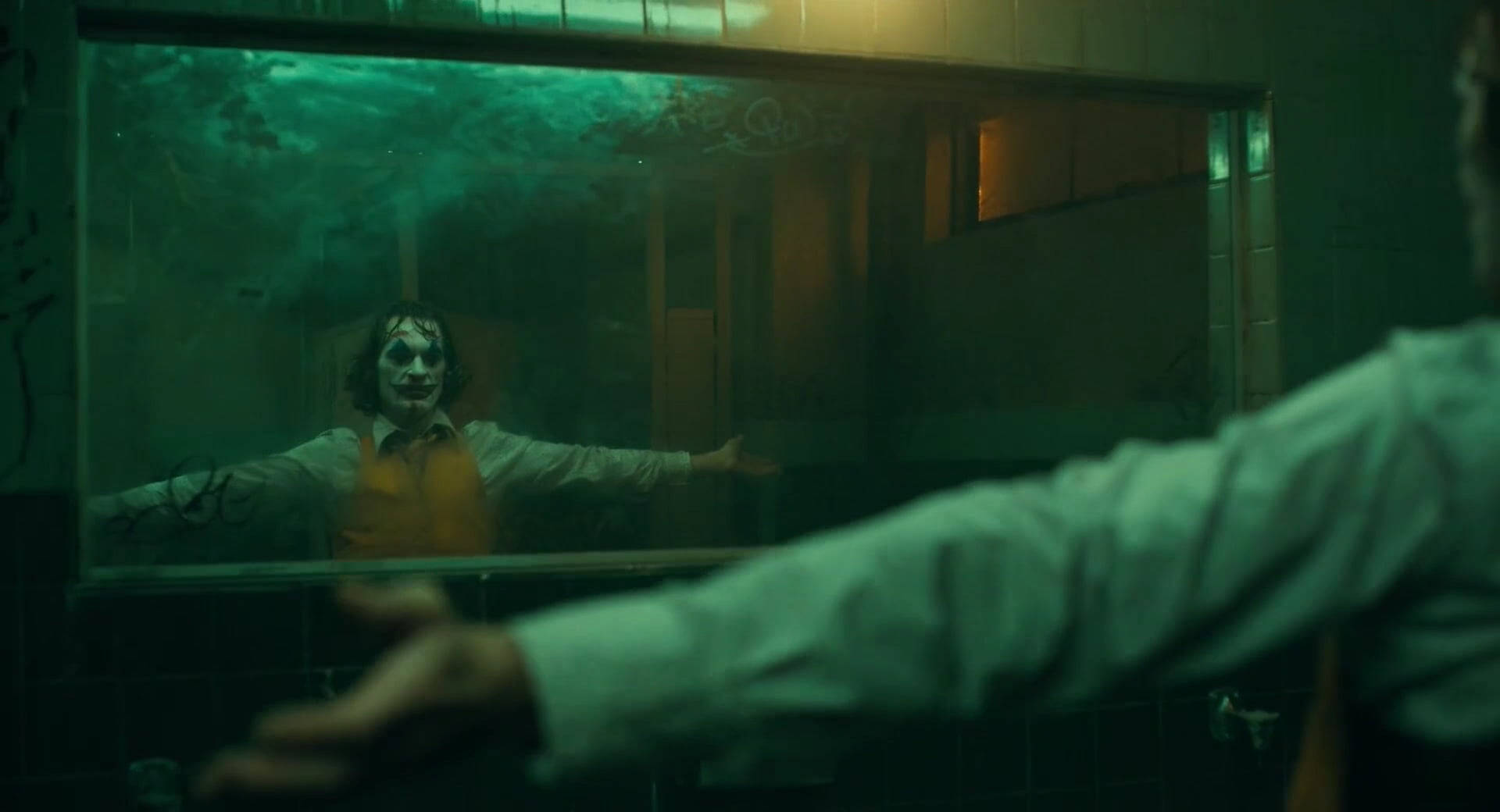 Joker 2020, yellow vest, grimy bathroom mirror, Full HD Desktop Wallpaper