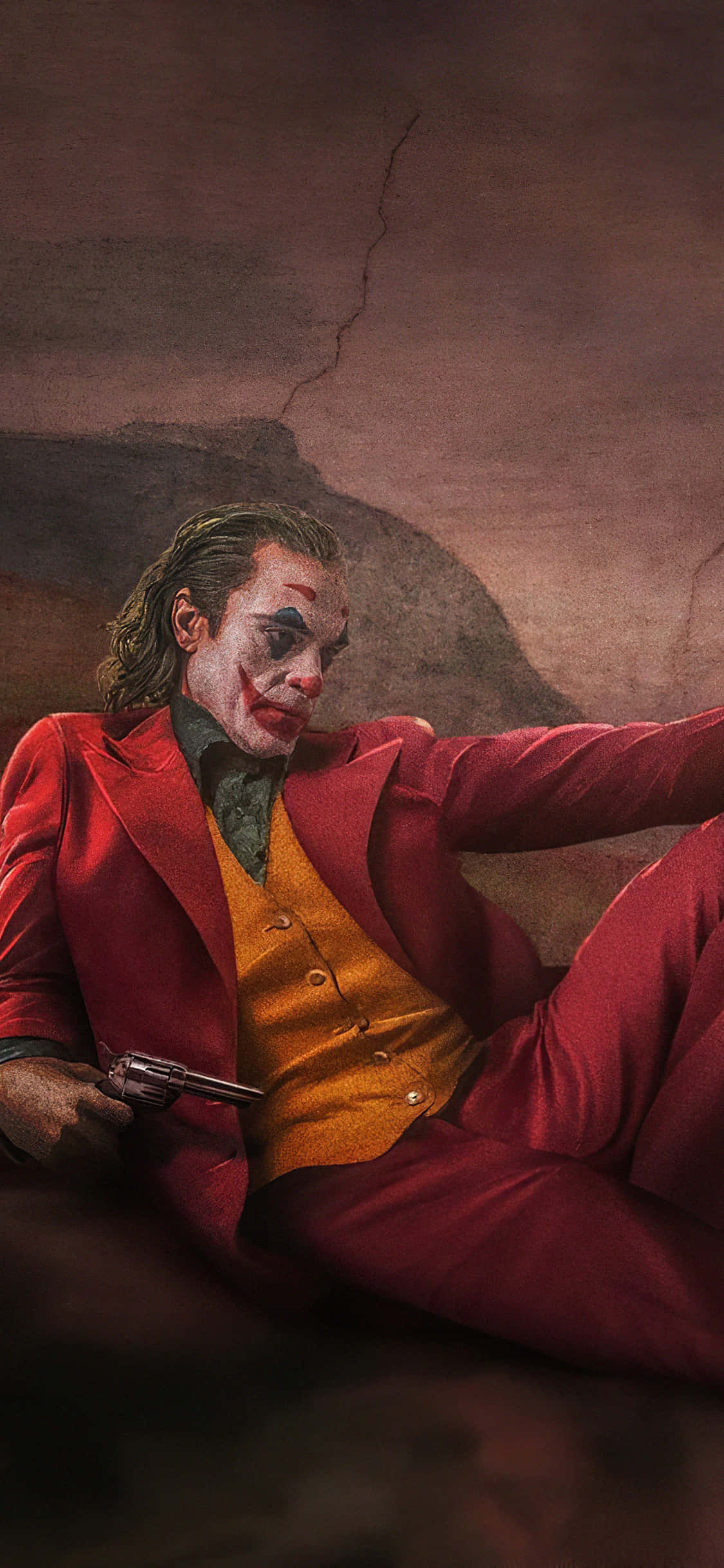 Joker, red suit, yellow vest, Full HD Phone Wallpaper