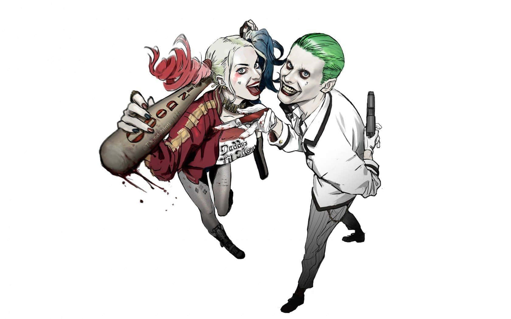 Harley Quinn, Joker, baseball bat, HD Desktop Wallpaper