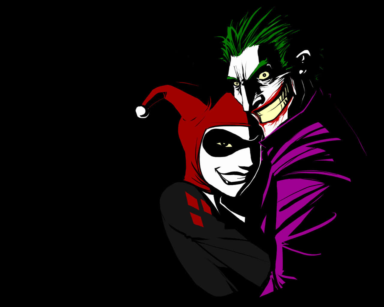 Joker, Harley Quinn, black background, HD Desktop Wallpaper