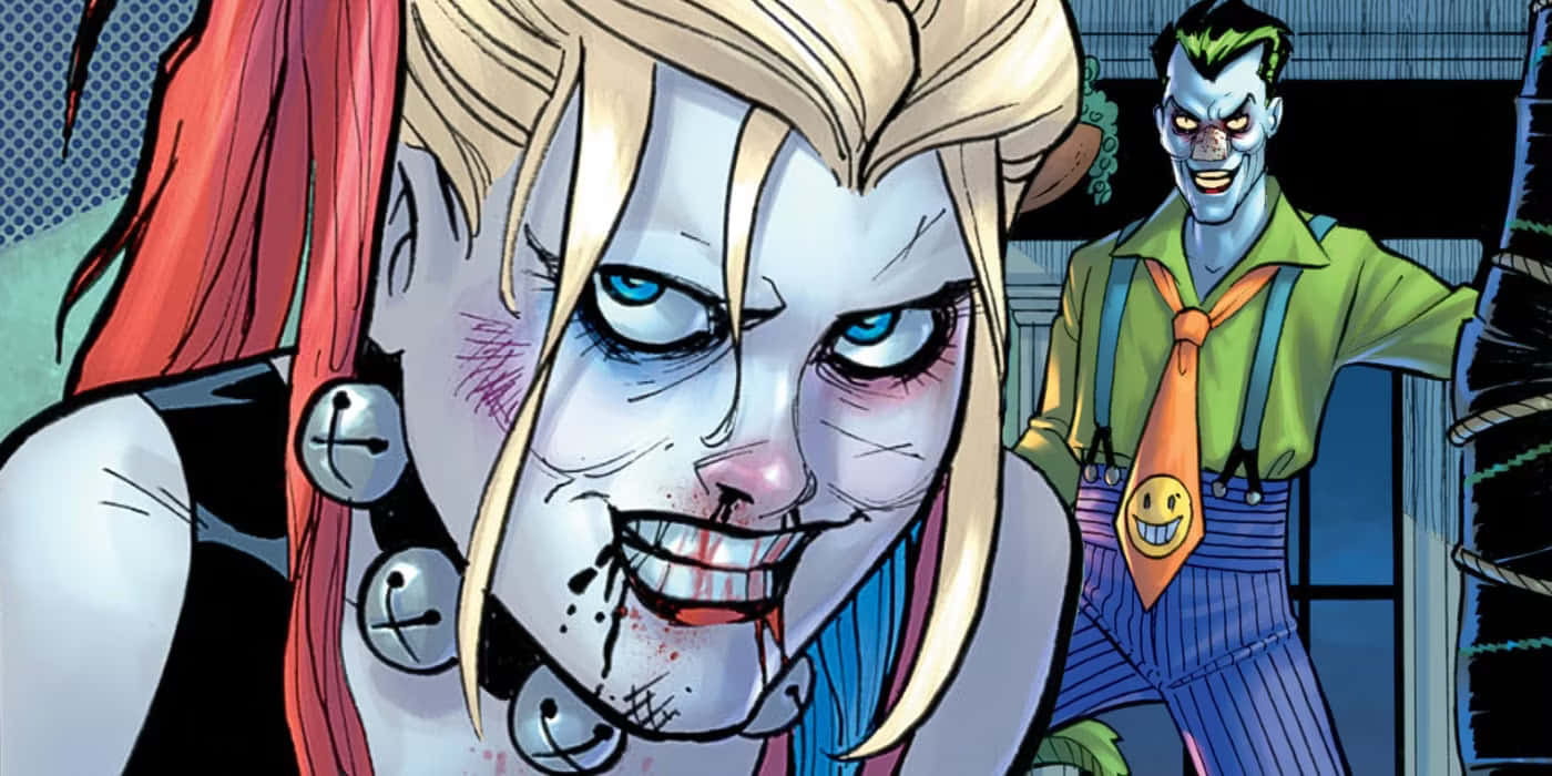 Harley Quinn, Joker, green suit, HD Desktop Wallpaper