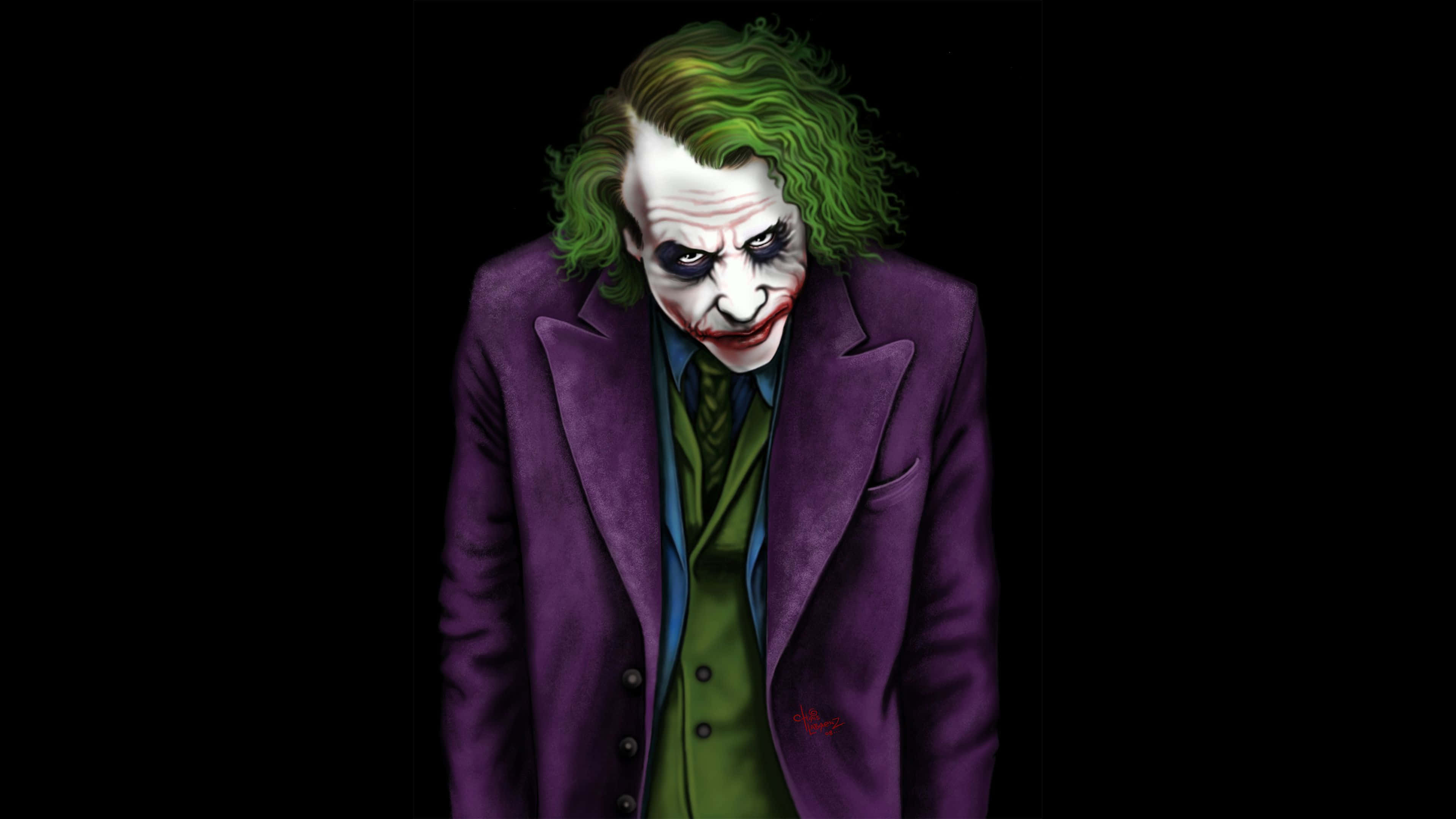 The Joker, purple suit, green hair, 4K Desktop Wallpaper