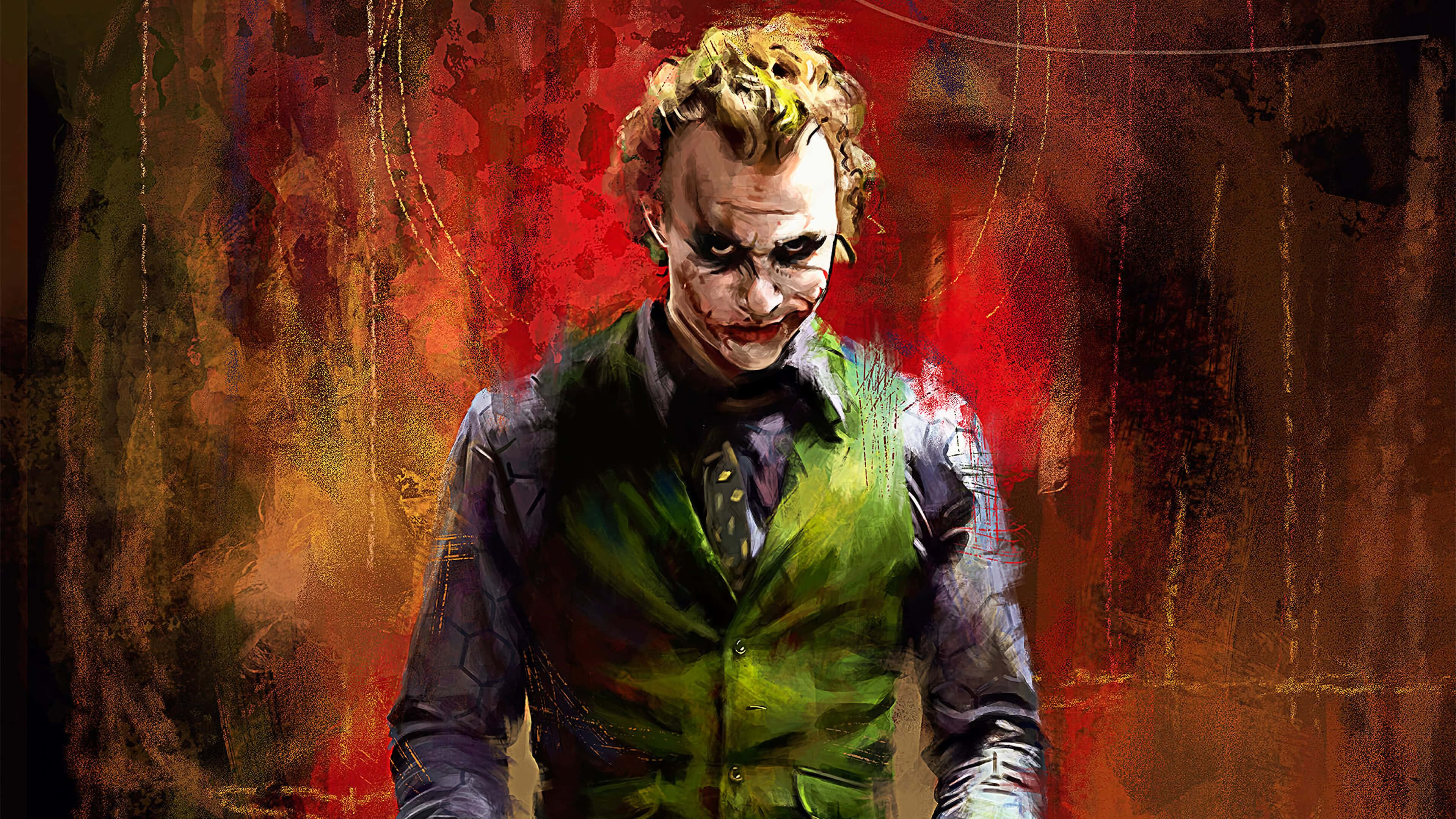 Joker, wild hair, green vest, 4K Desktop Wallpaper