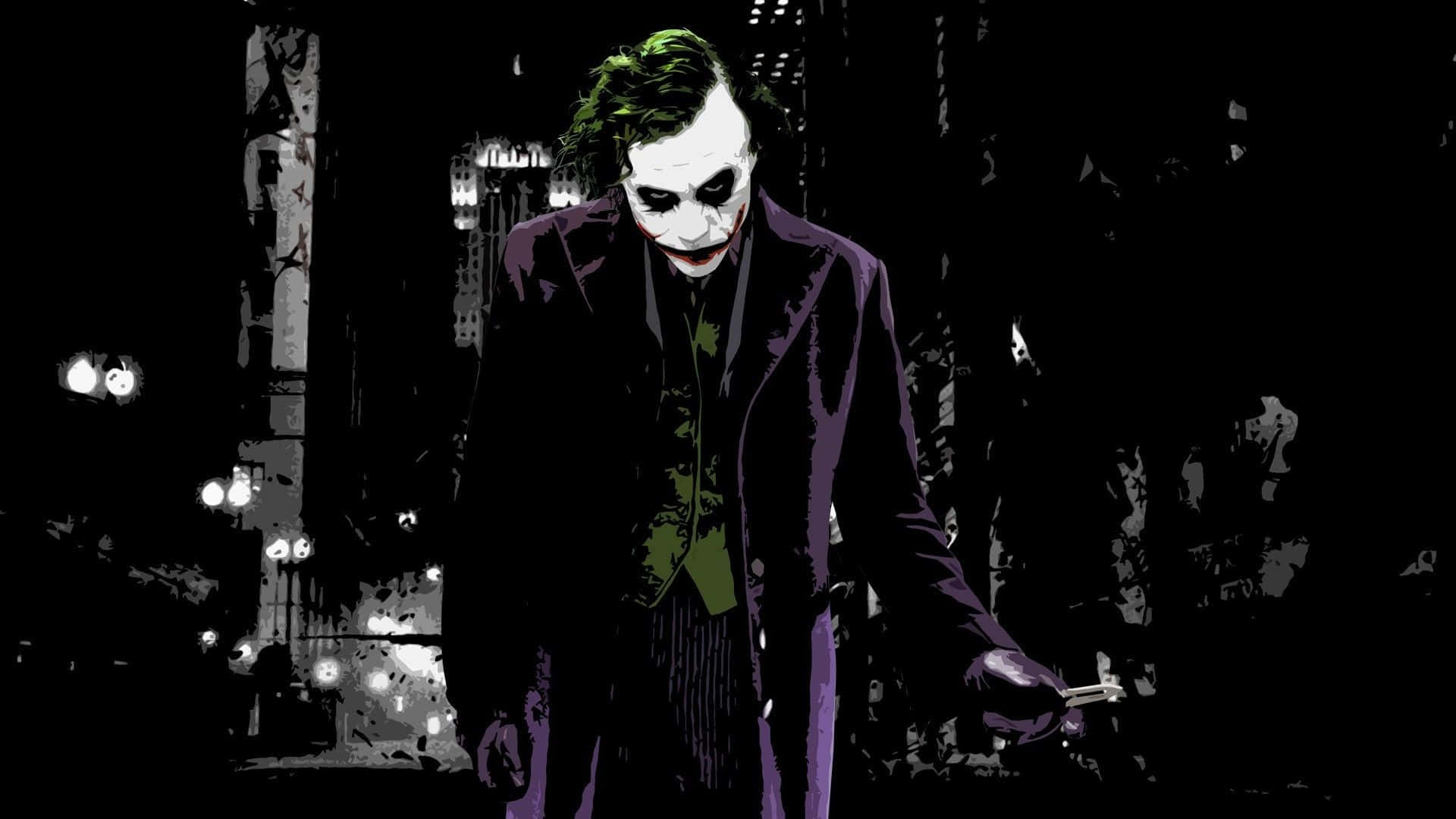 Joker, purple suit, green hair, Full HD Desktop Wallpaper
