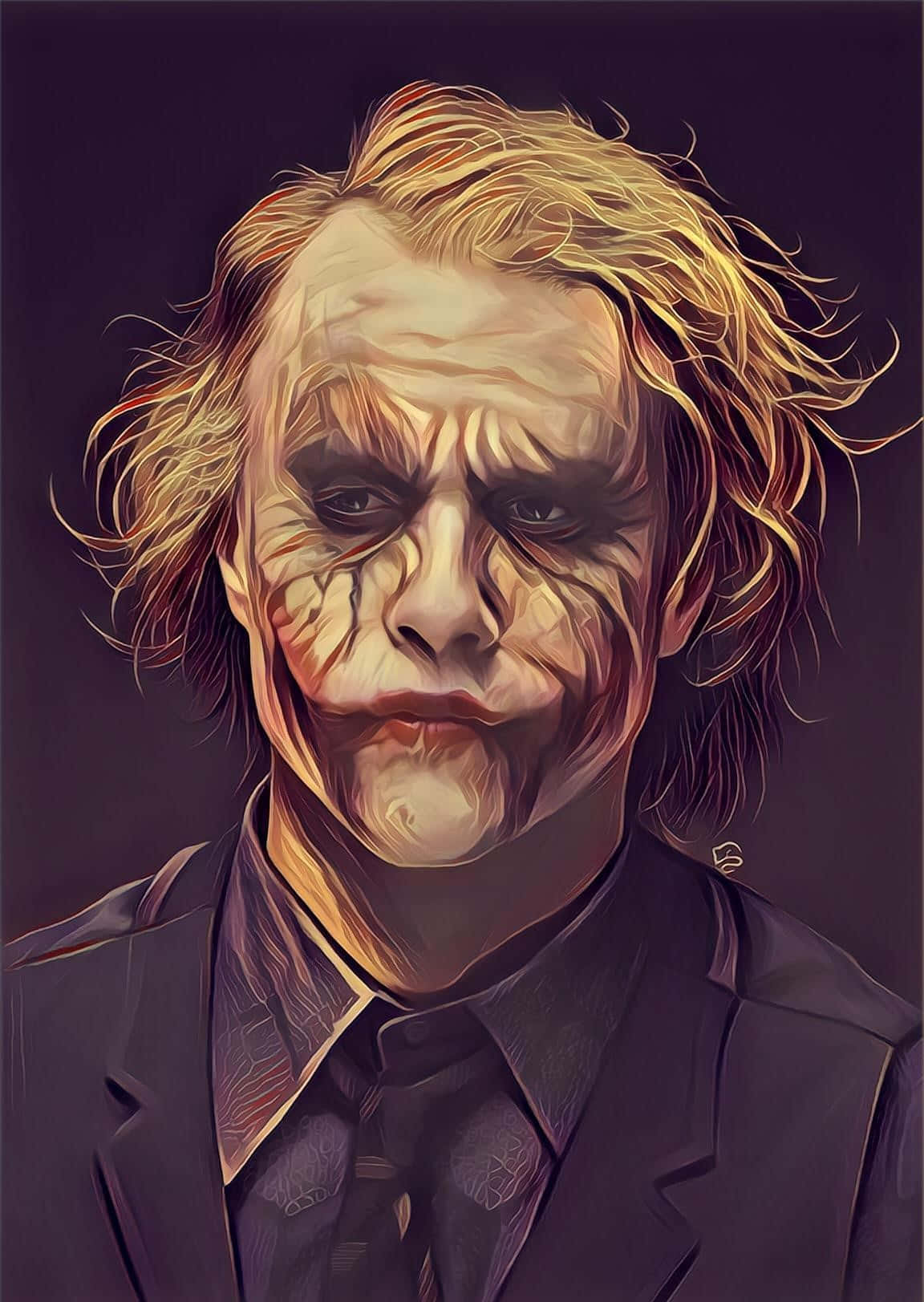 Joker, messy blonde hair, smeared white face paint, HD Phone Wallpaper