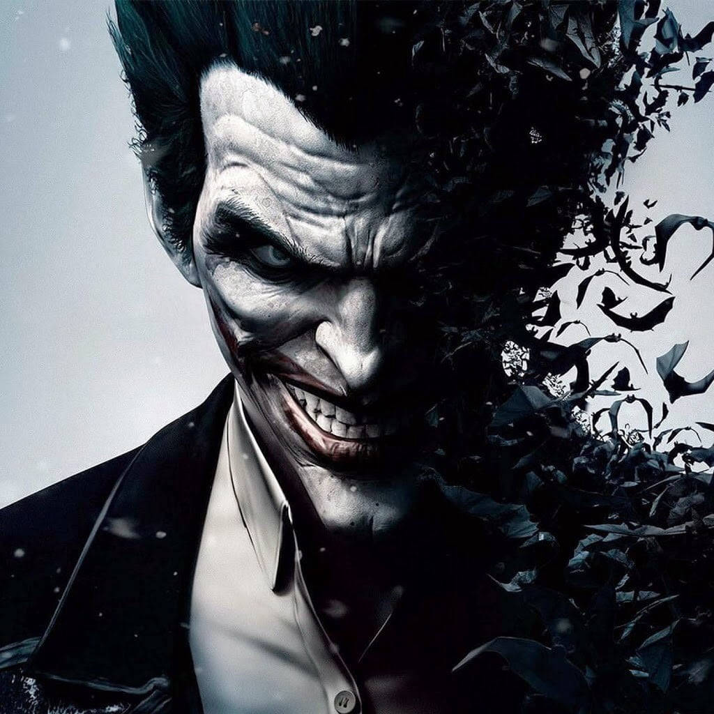 Joker, monochrome, black shards, SD Desktop Wallpaper
