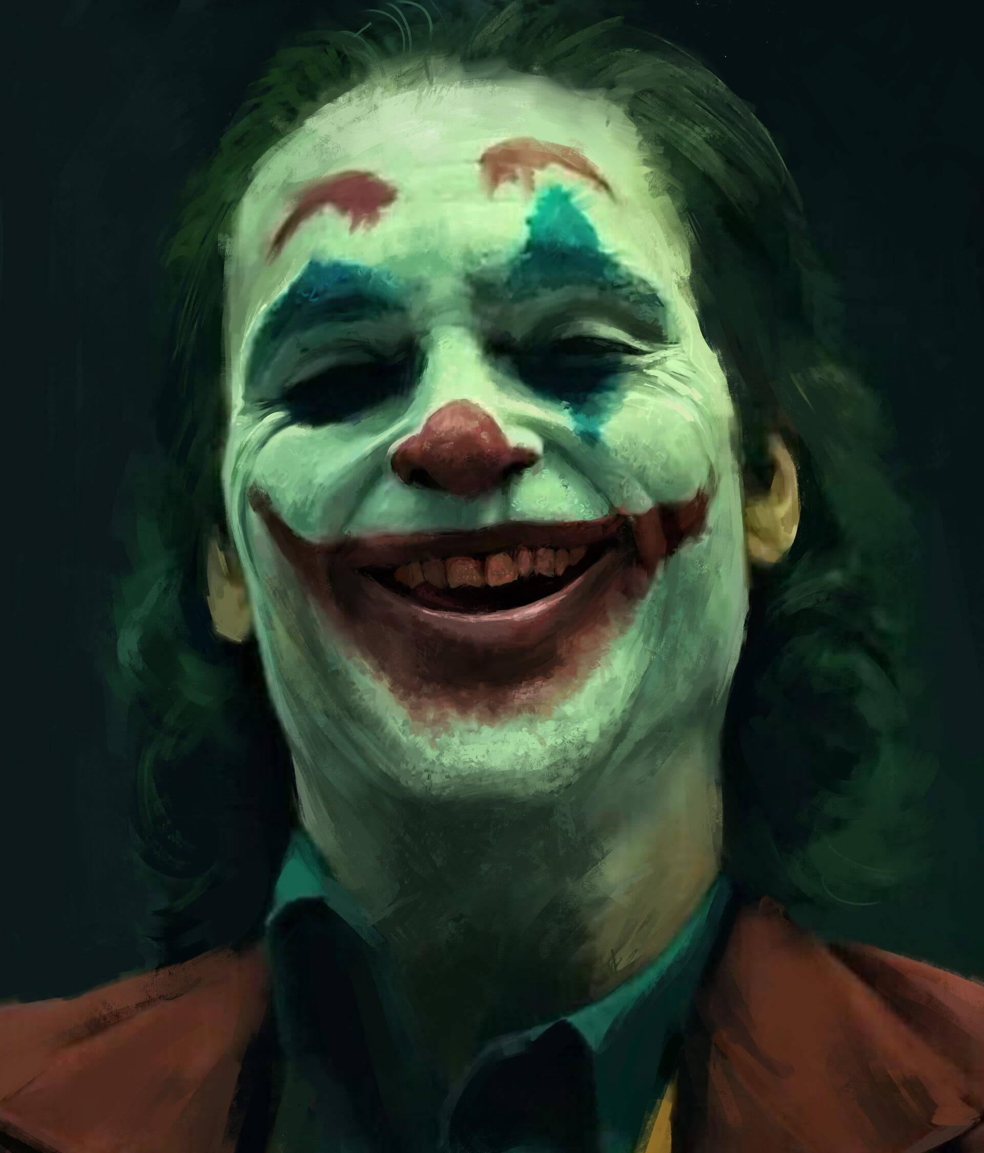 Red Smile Joker 2020, Joker, green face paint, Full HD Phone Wallpaper