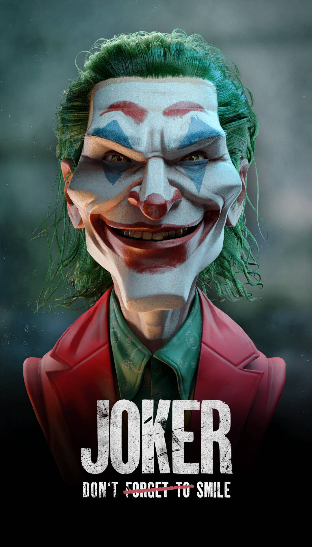 Joker, green hair, white face paint, HD Phone Wallpaper