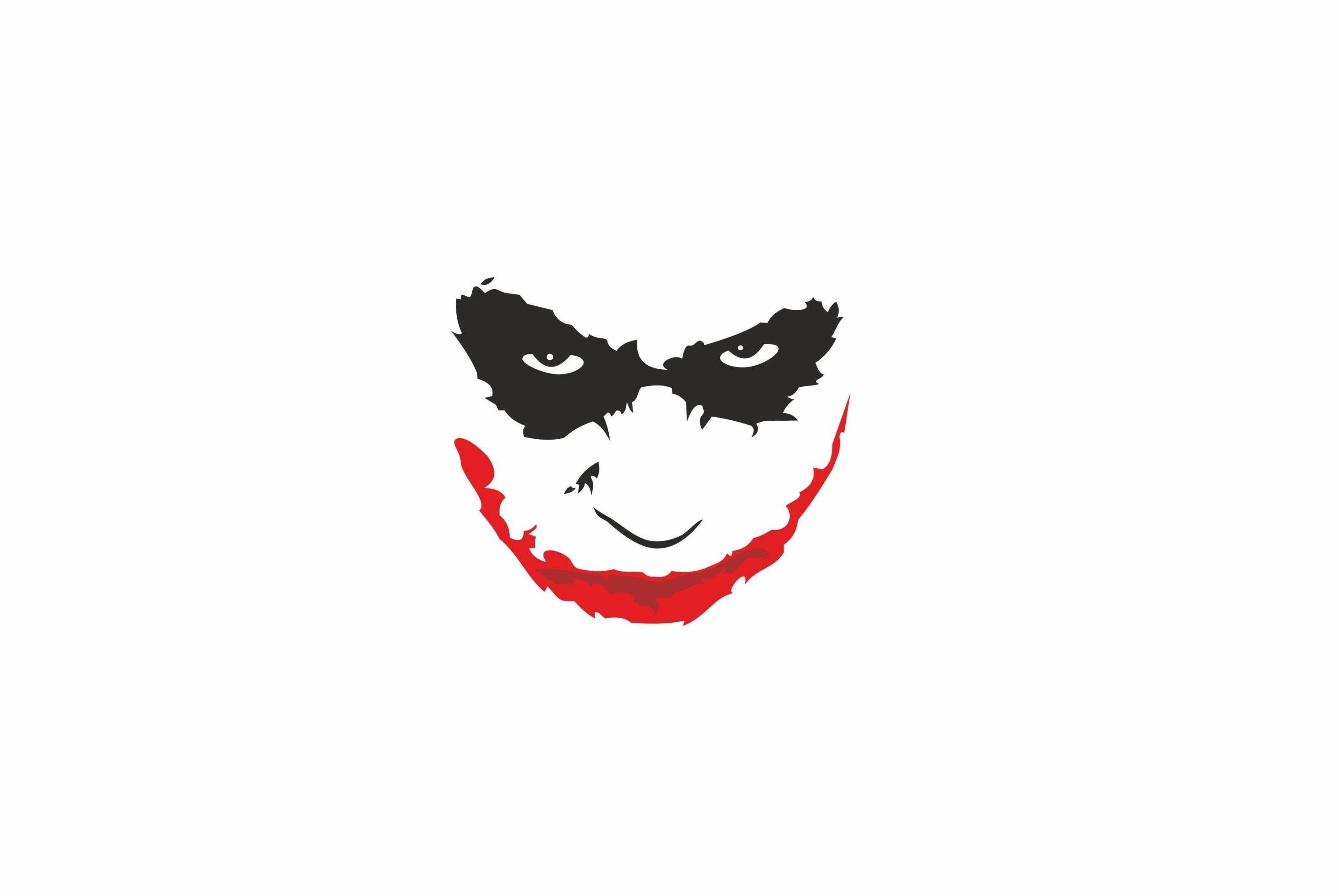 Joker, minimalist, black eyes, 2K Desktop Wallpaper