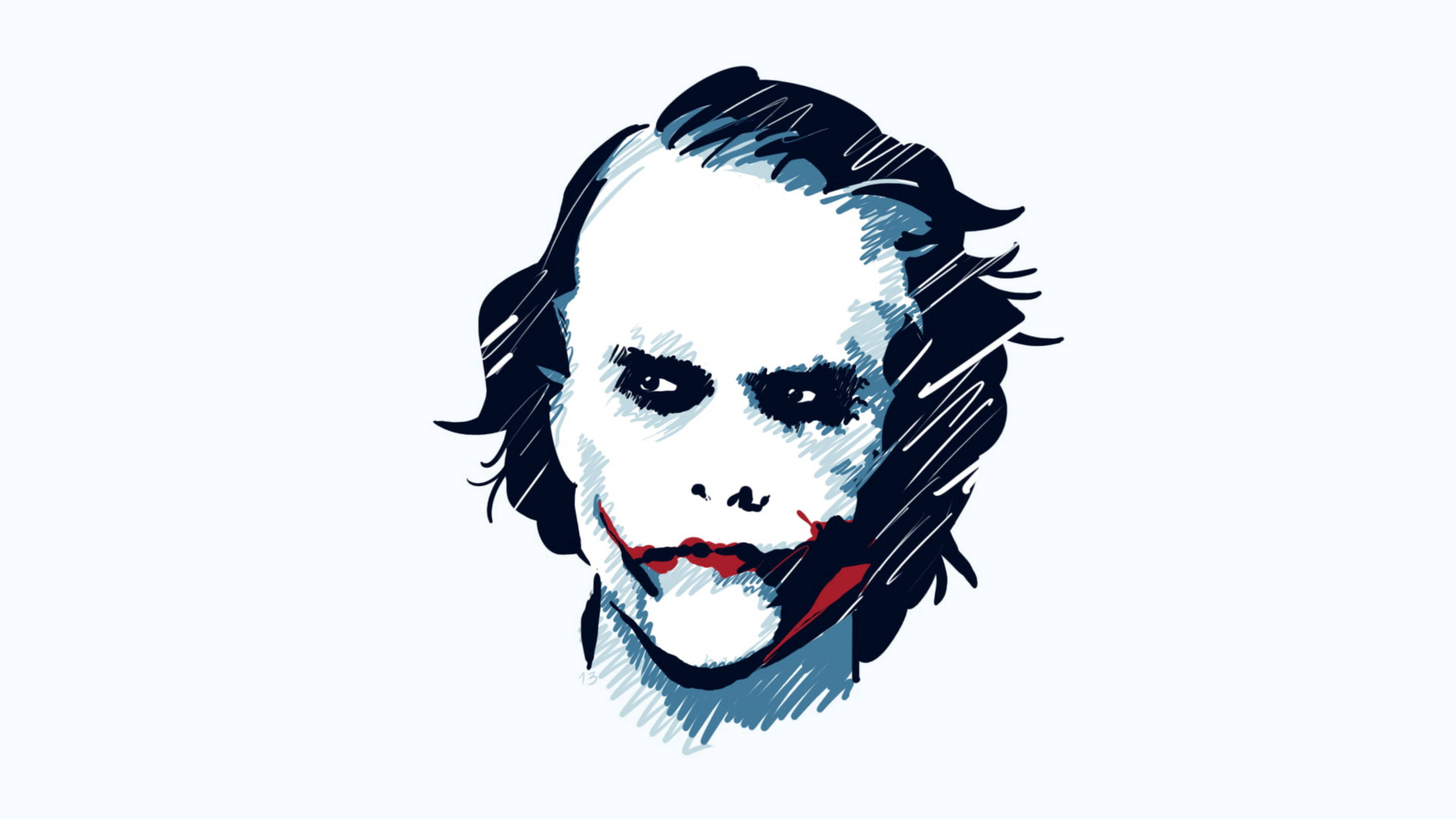 Joker, white face, red lips, 4K Desktop Wallpaper
